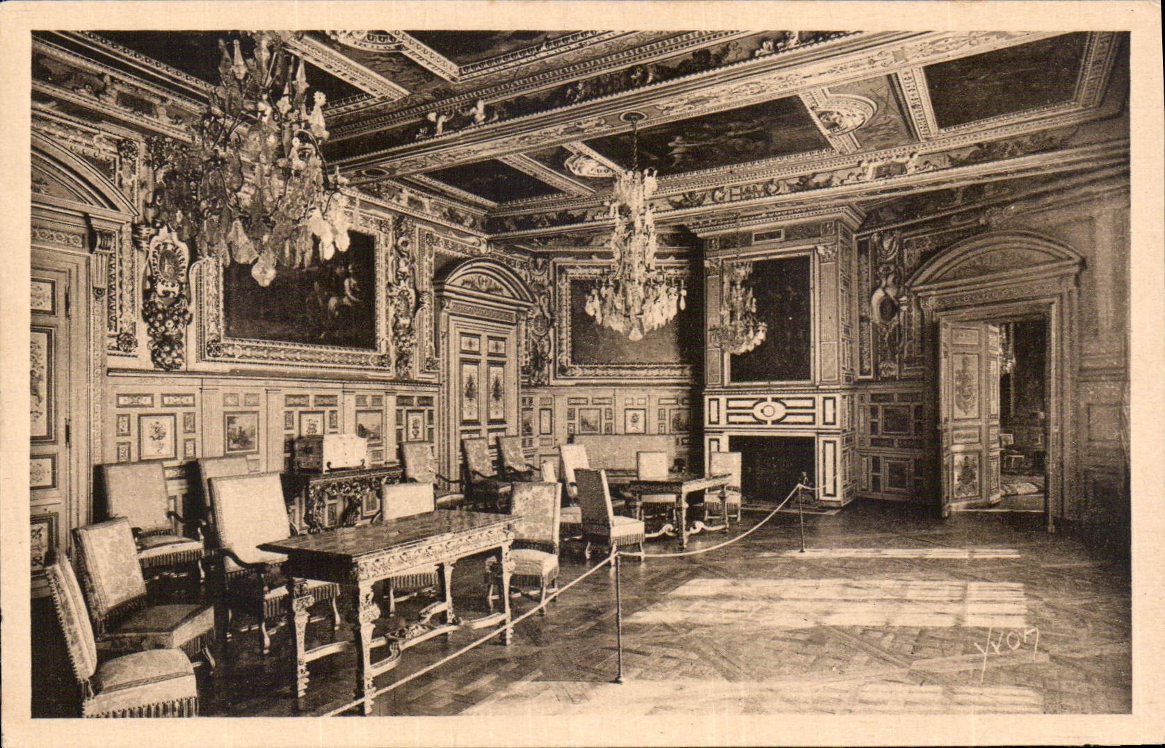 CPA La Douce France Palais de Fontainebleau Salon Louis XIII 