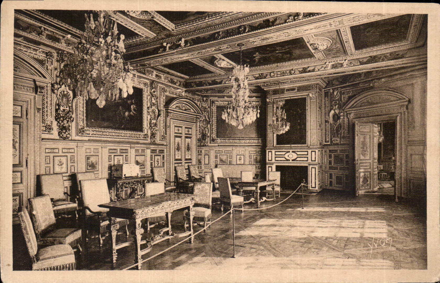 CPA La Douce France Palais de Fontainebleau Salon Louis XIII 