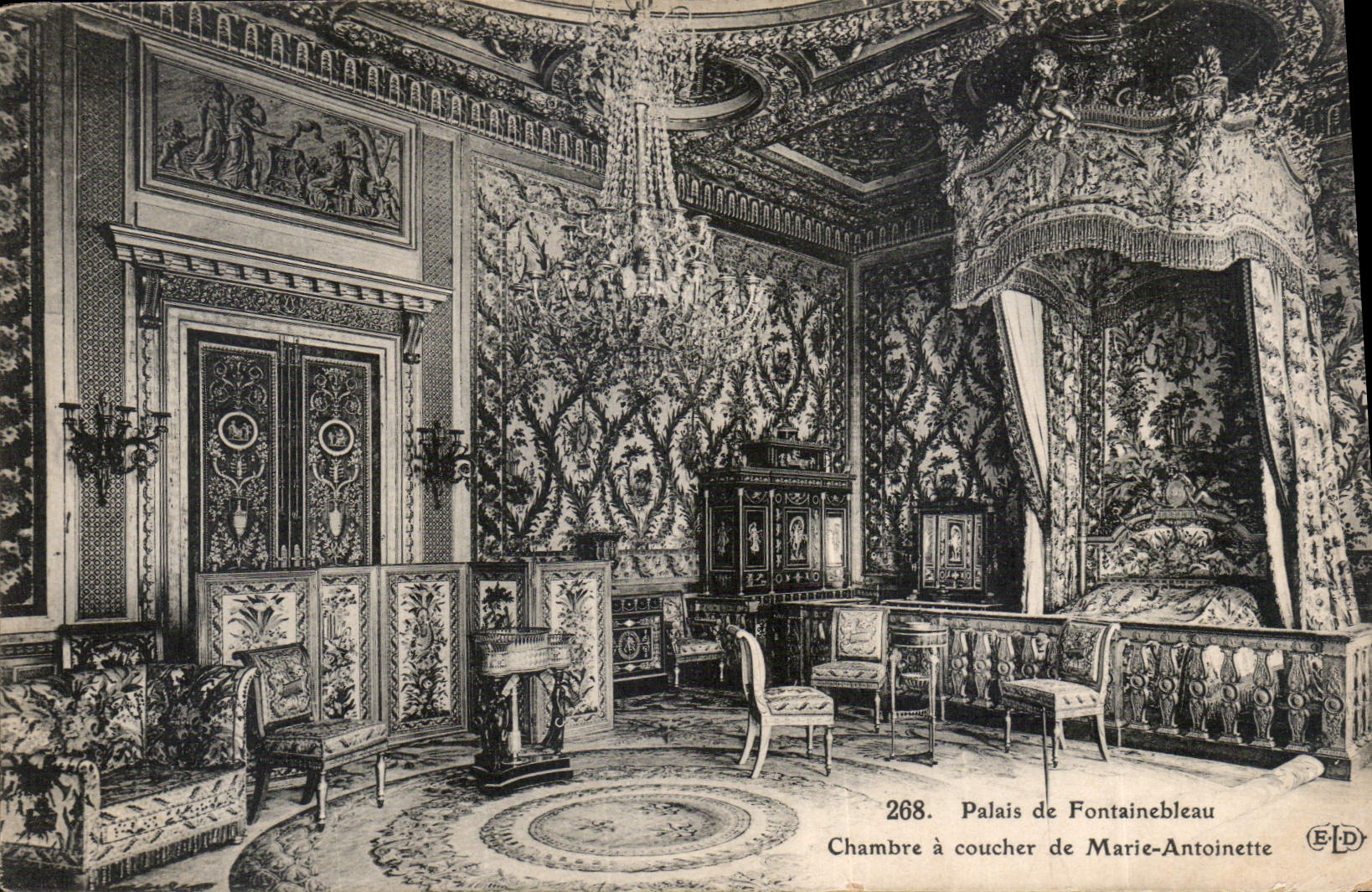 CPA Palais de Fontainebleau Chambre a coucher de Marie Antoinette 
