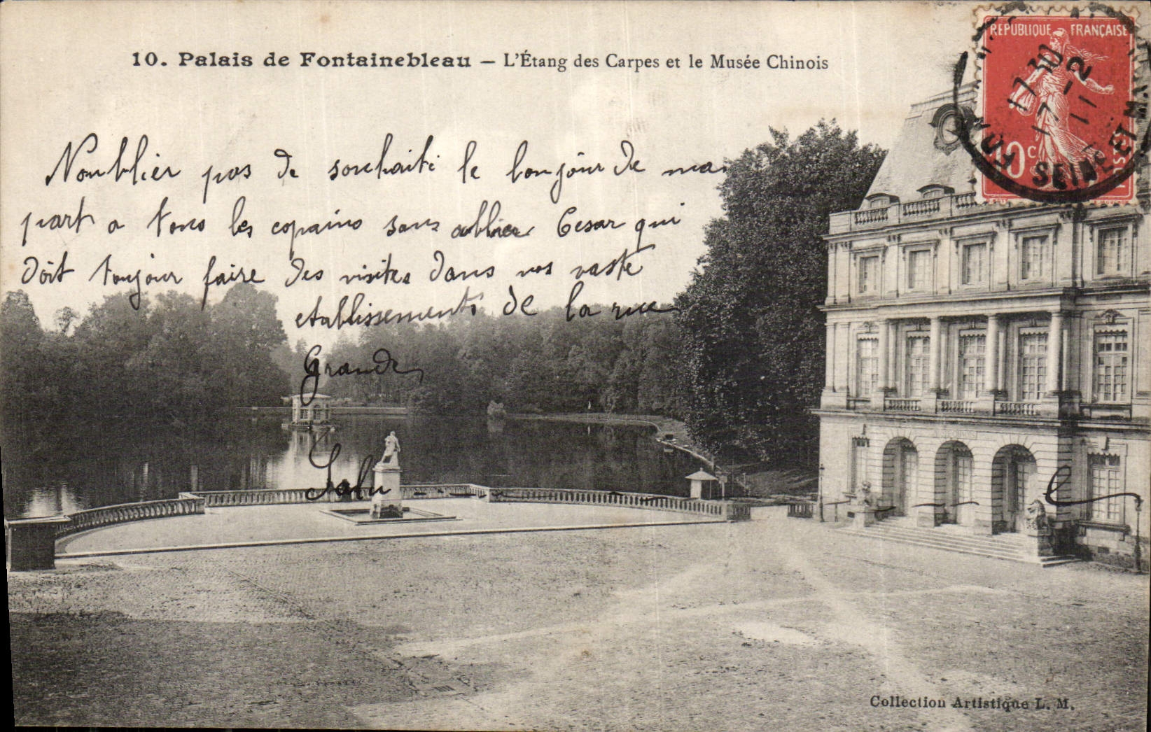 CPA Palais de Fontainebleau l'Etang des Carpes et le Musee Chinois 