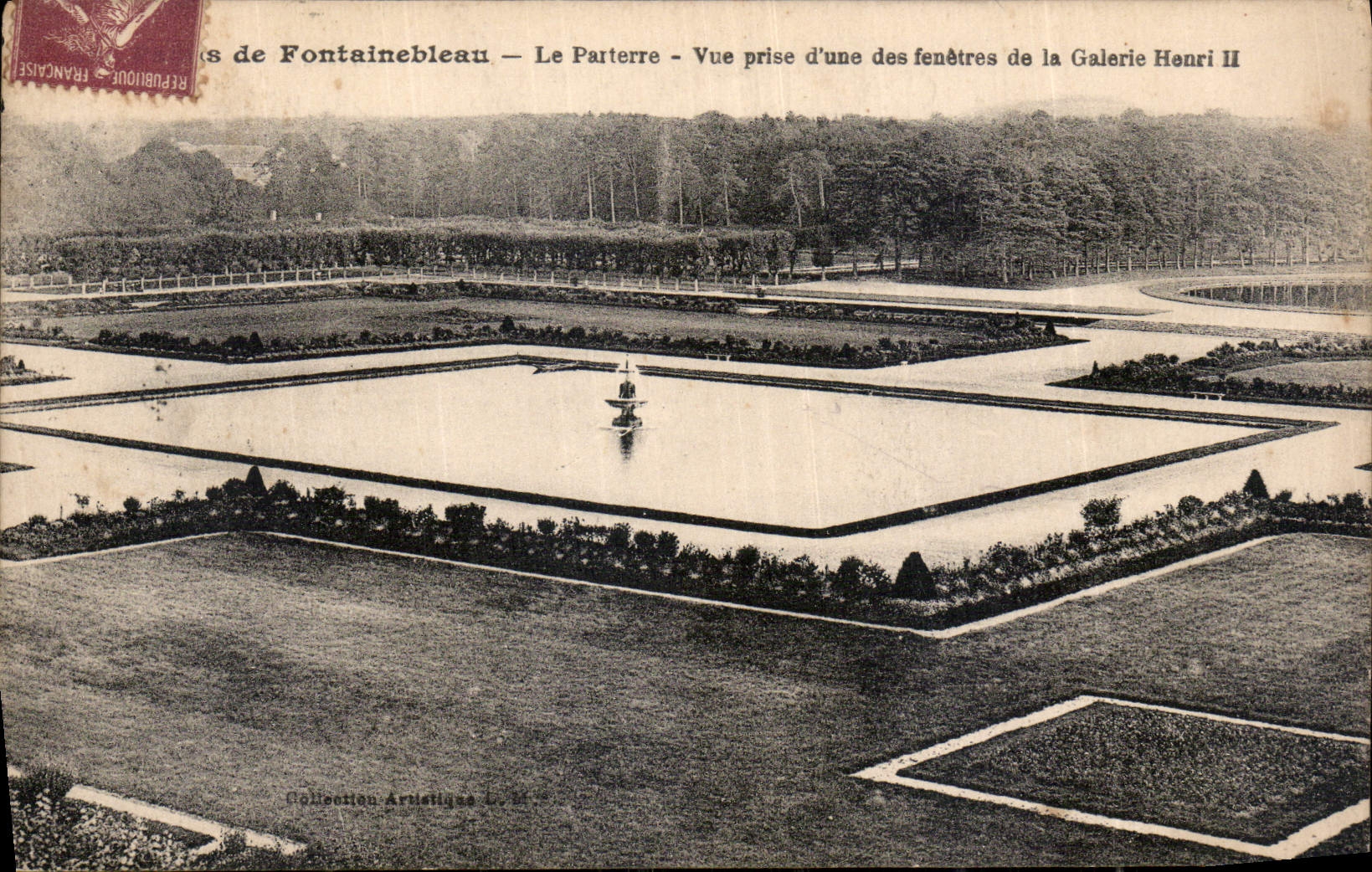 CPA Fontainebleau le Prterre vue prise d'une des fenetres de la Galerie Henri II 