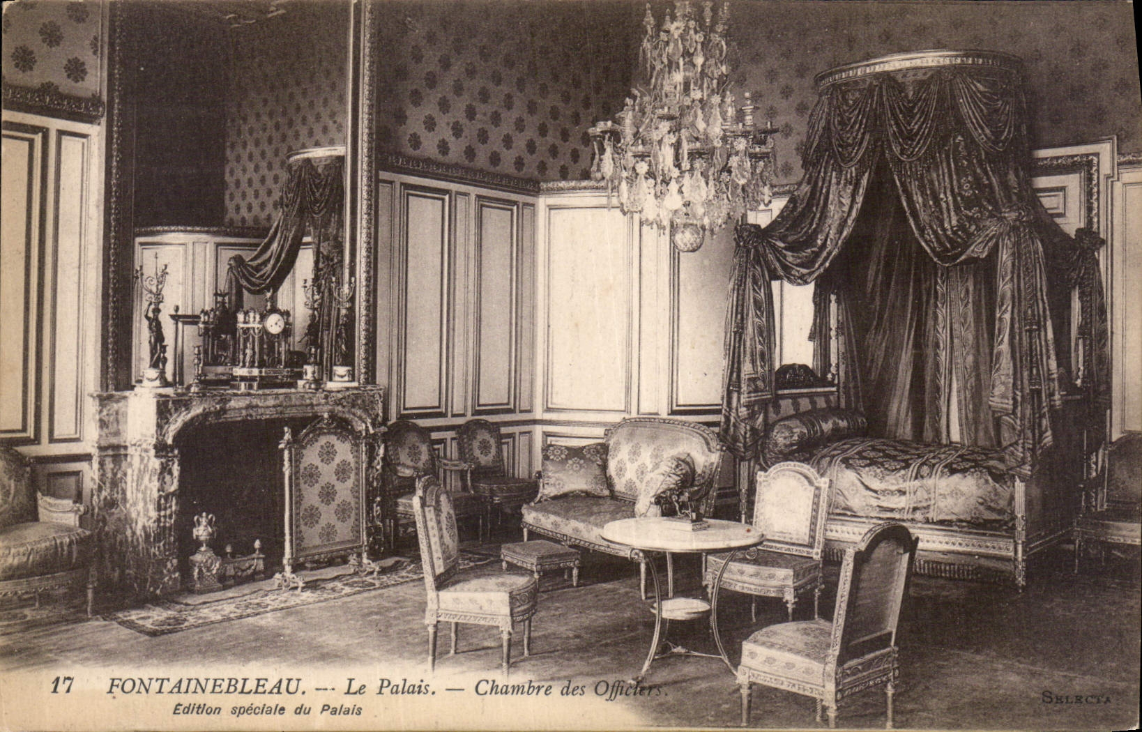 CPA Fontainebleau le Palais Chambre des Officiers 