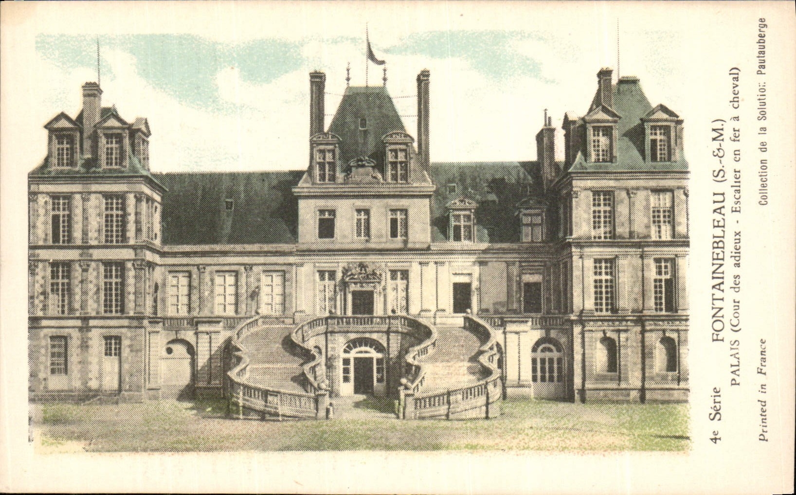 CPA Fontainebleau S & M Palais Cour des Adieux Escalier en fer a cheval 