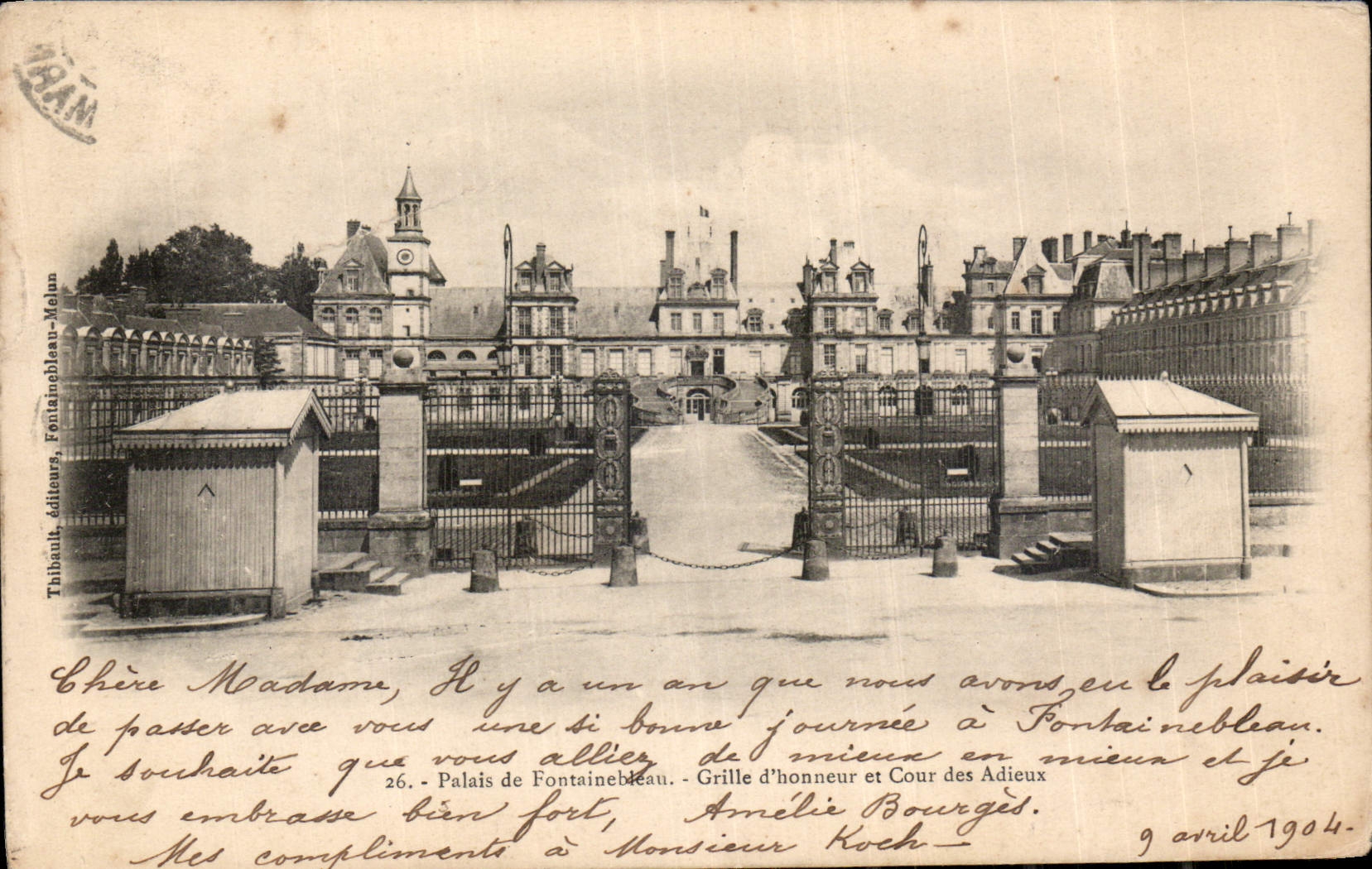 CPA Palais de Fontainebleau Grille d'Honneur et Cour des Adieux 