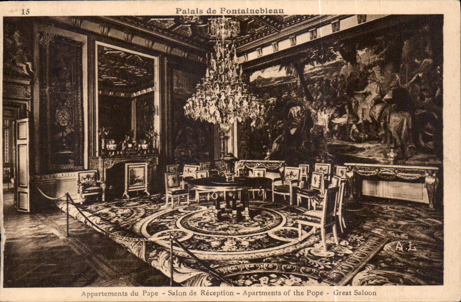 CPA Palais de Fontainebleau appartements du pape salon de Reception 