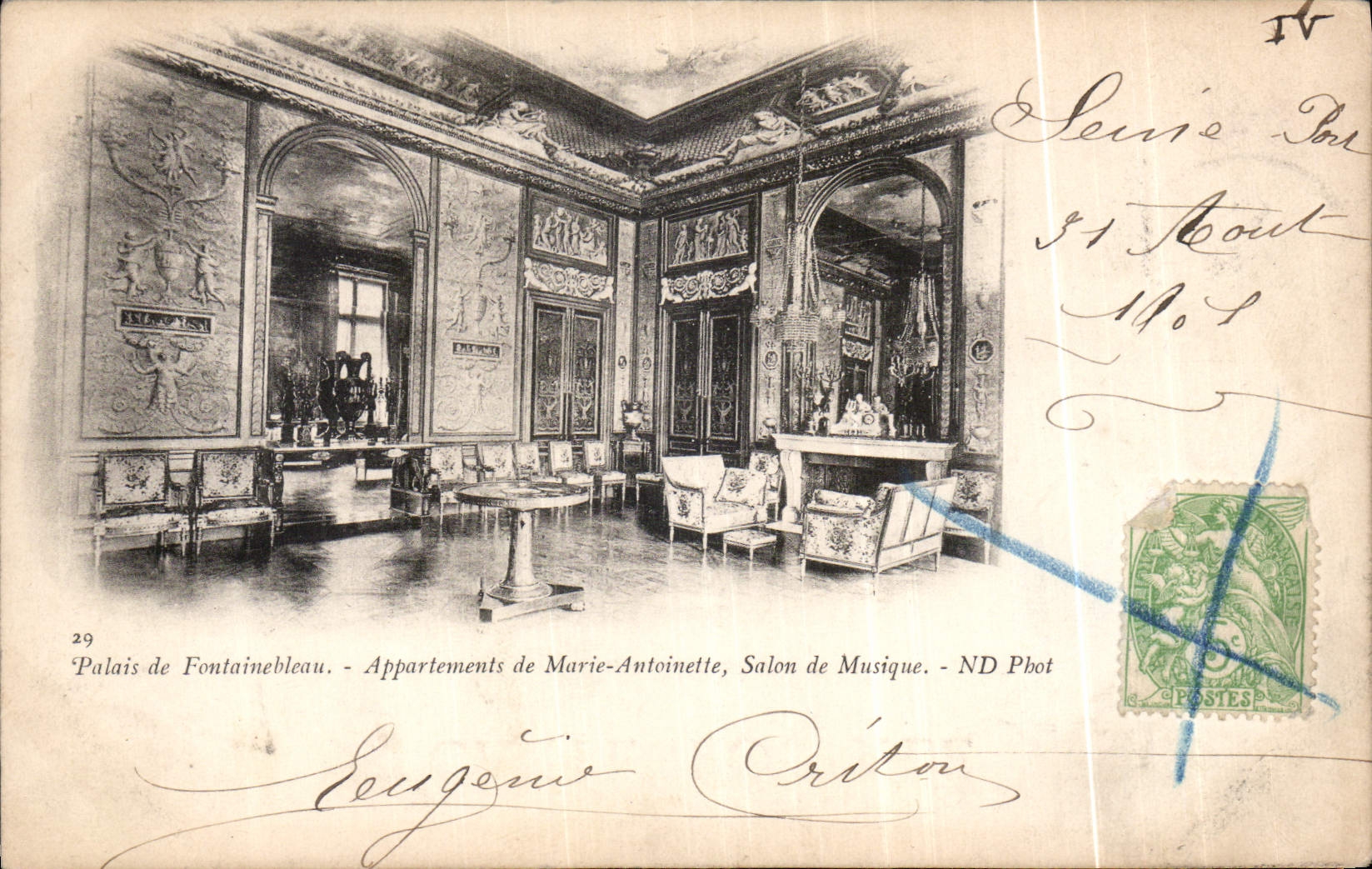 CPA Palais de Fontainebleau Appartements de Marie Antoinette Salon de Musique 