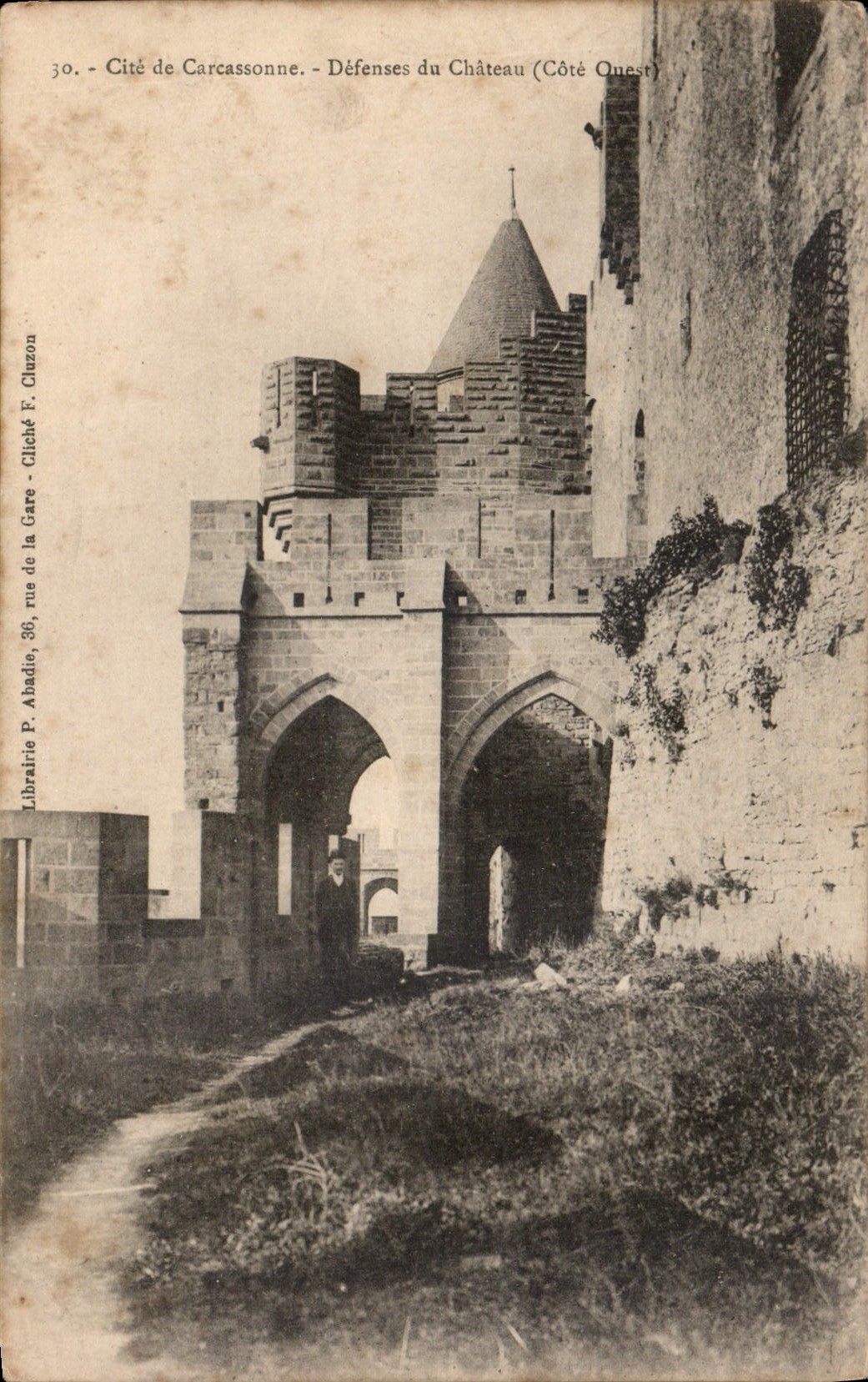 CPA Cite de Carcassonne Defenses du Chateau Cote Ouest 