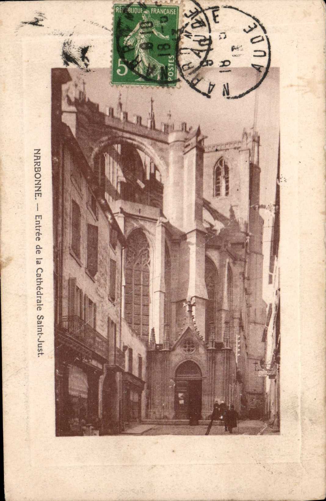 CPA Narbonne Entree de la Cathedrale Saint Just 