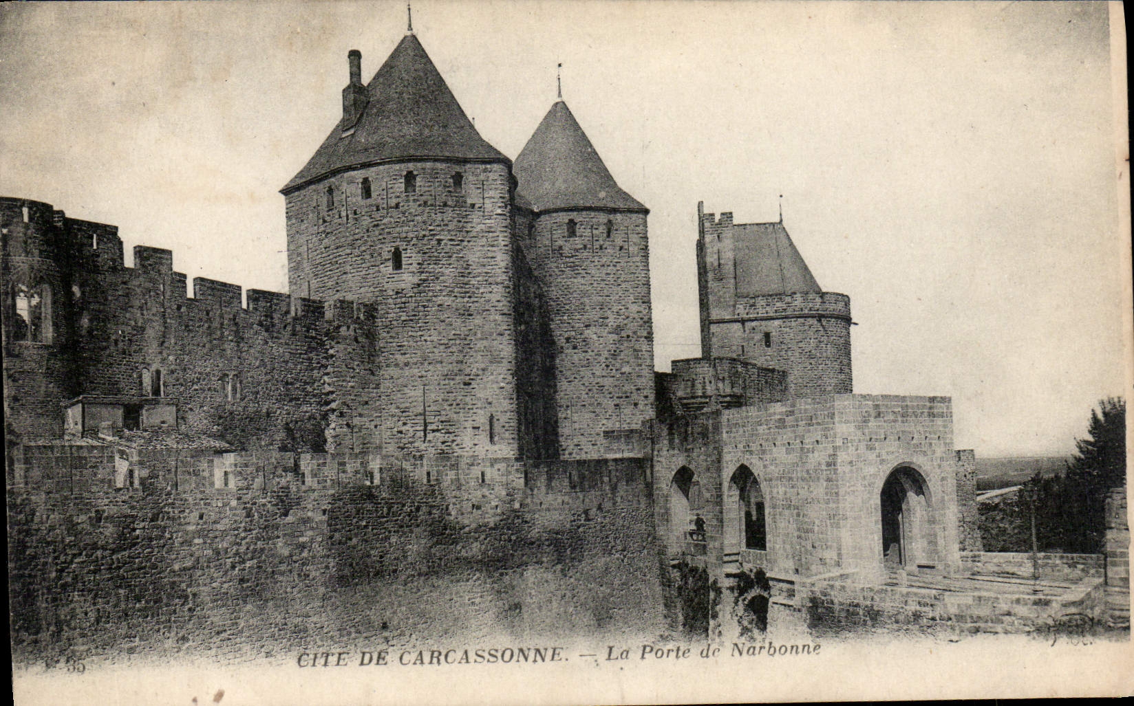 CPA Cite de Carcassonne La Porte de Narbonne 