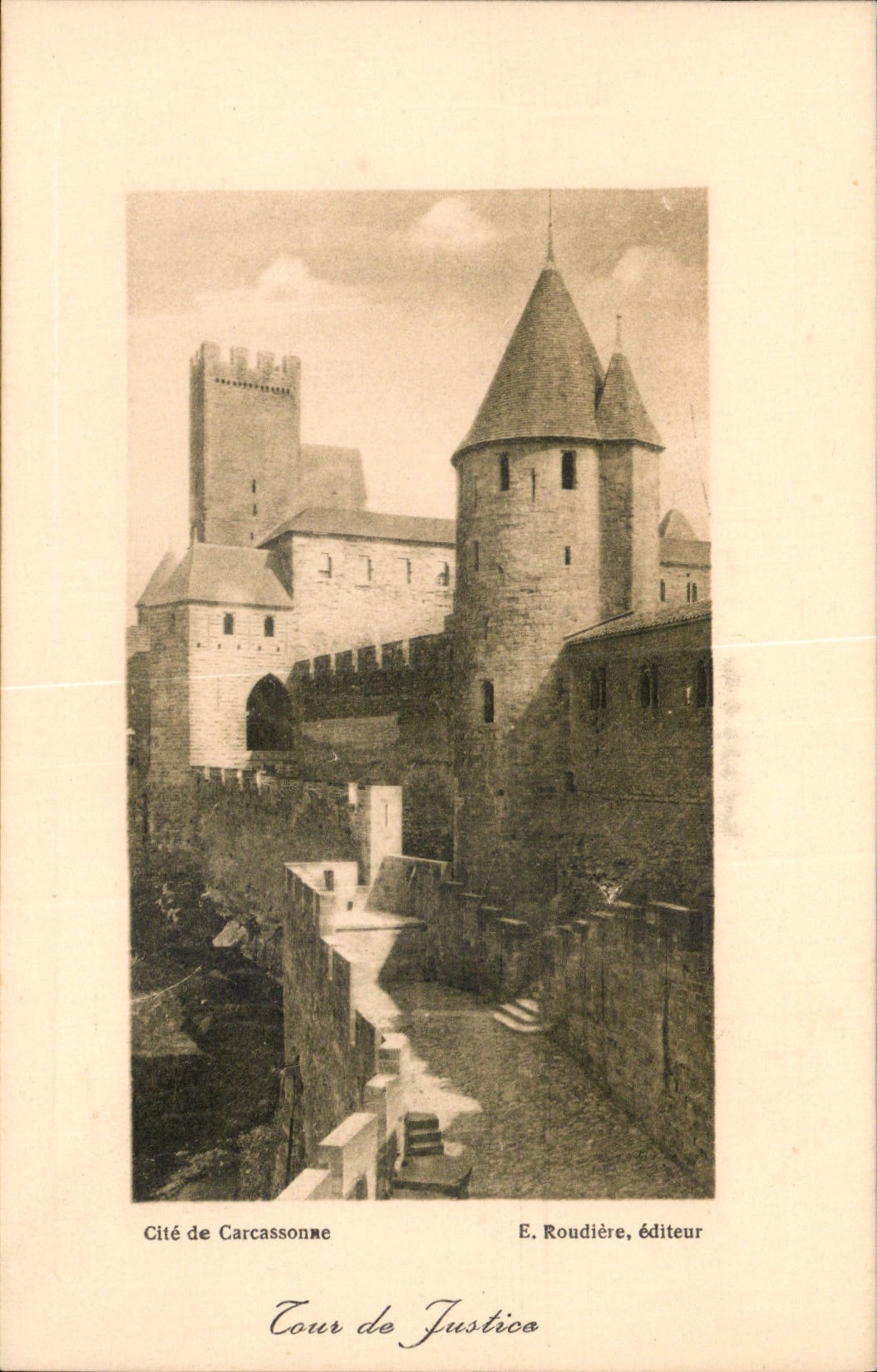 CPA Cite de Carcassonne Tour de Justice 