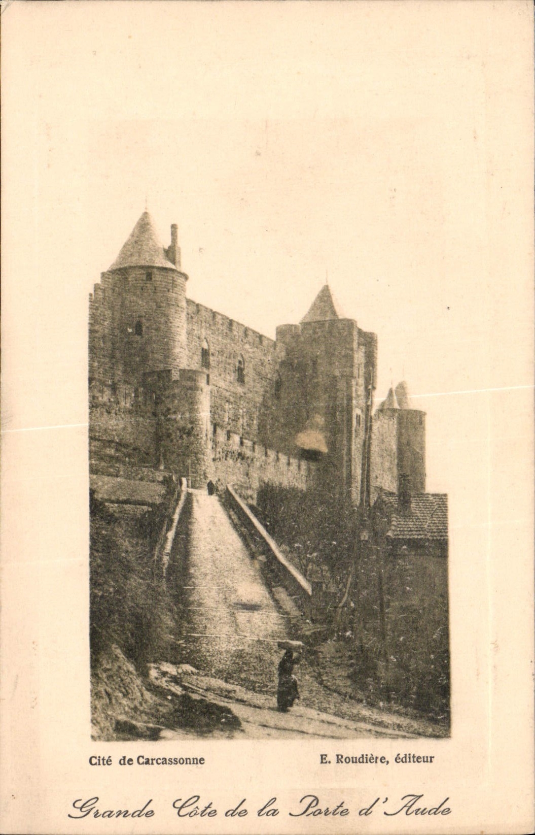 CPA Cite de Carcassonne Grande Cite de la Porte d'Aude 