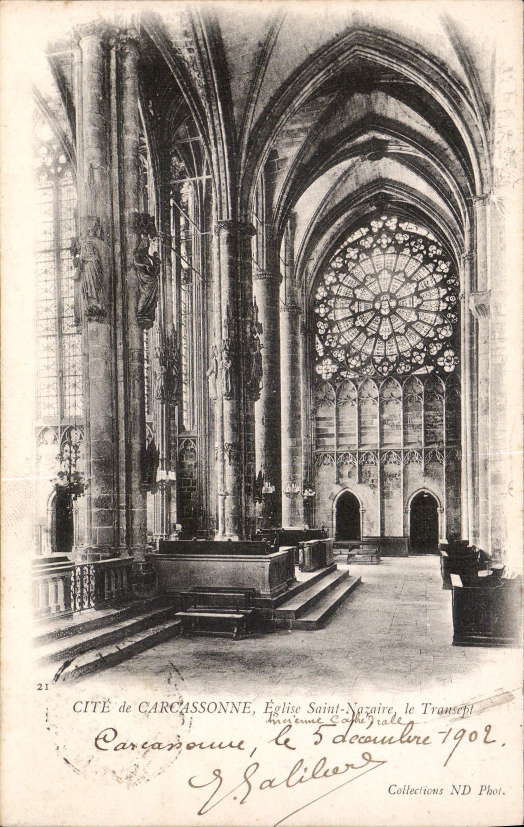 CPA Cite de Carcassonne Eglise Saint Nazaire le Transept 
