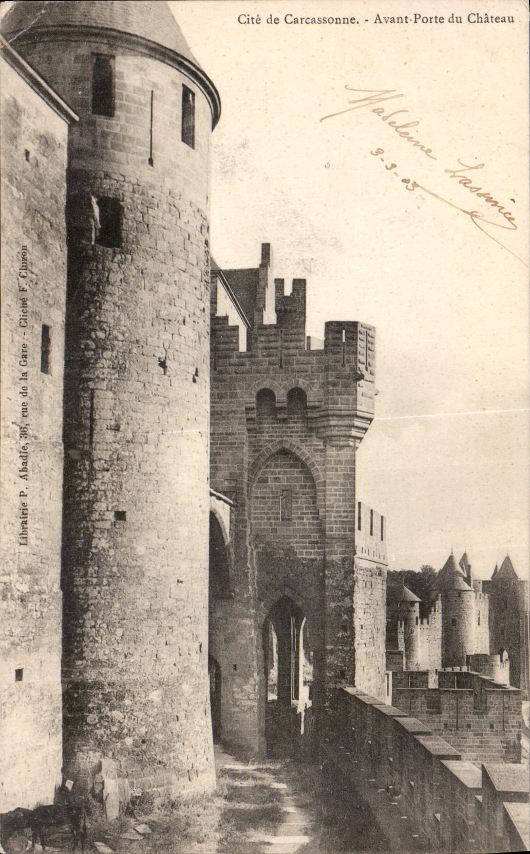 CPA Cite de Carcassonne Avant Porte du Chateau 