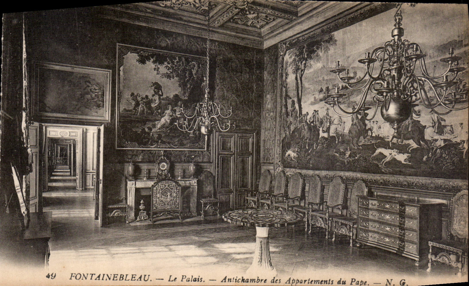 CPA Fontainebleau Le Palais Antichambre des Appartements du Pape 
