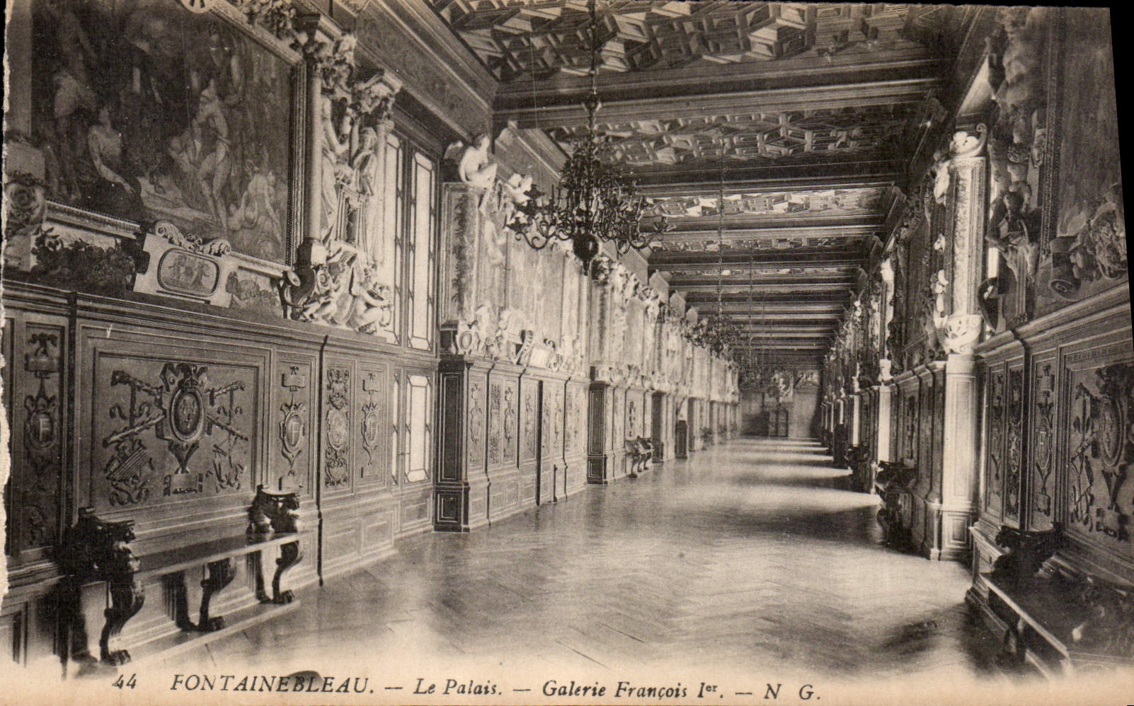 CPA Fontainebleau Le Palais Galerie Francois 1er