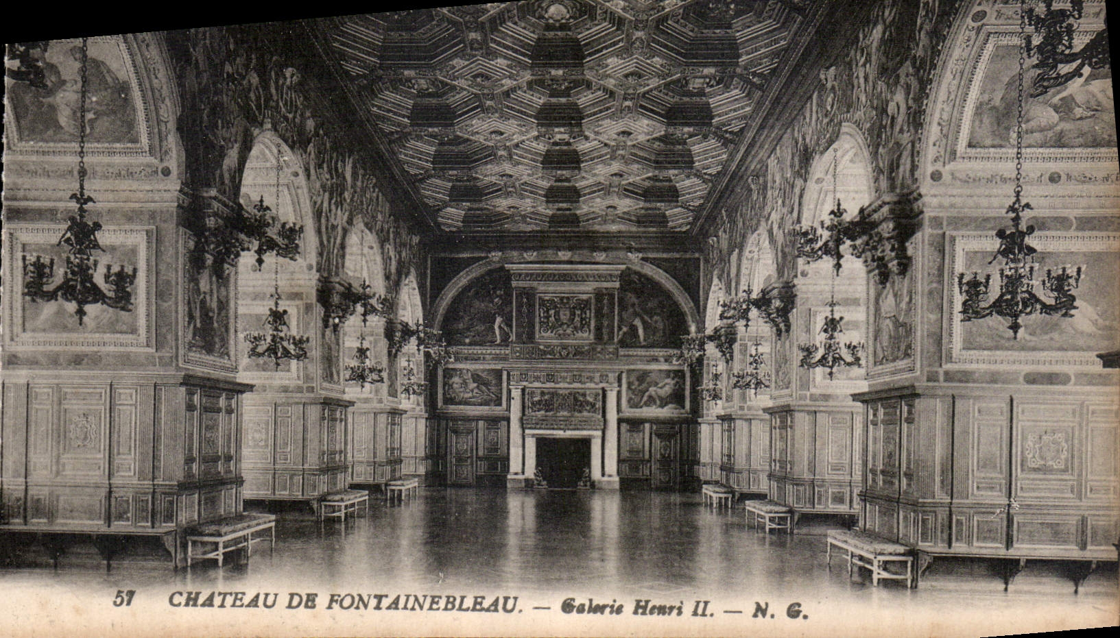 CPA Chateau de Fontainebleau Galerie Henri II 