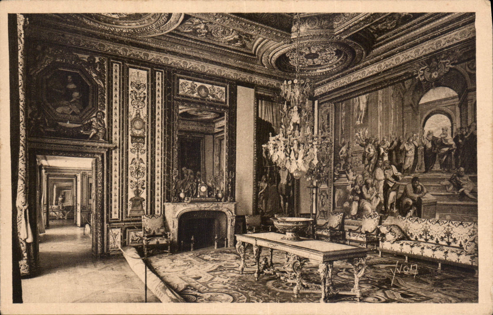 CPA Palais de Fontainebleau Ancienne chambre des Reines Meres