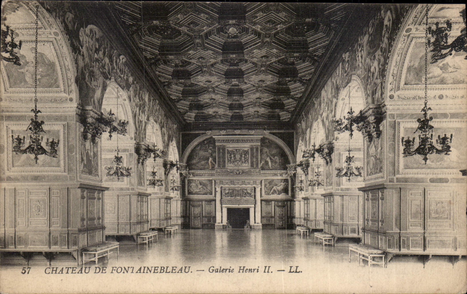 CPA Chateau de Fontainebleau Galerie Henri II 