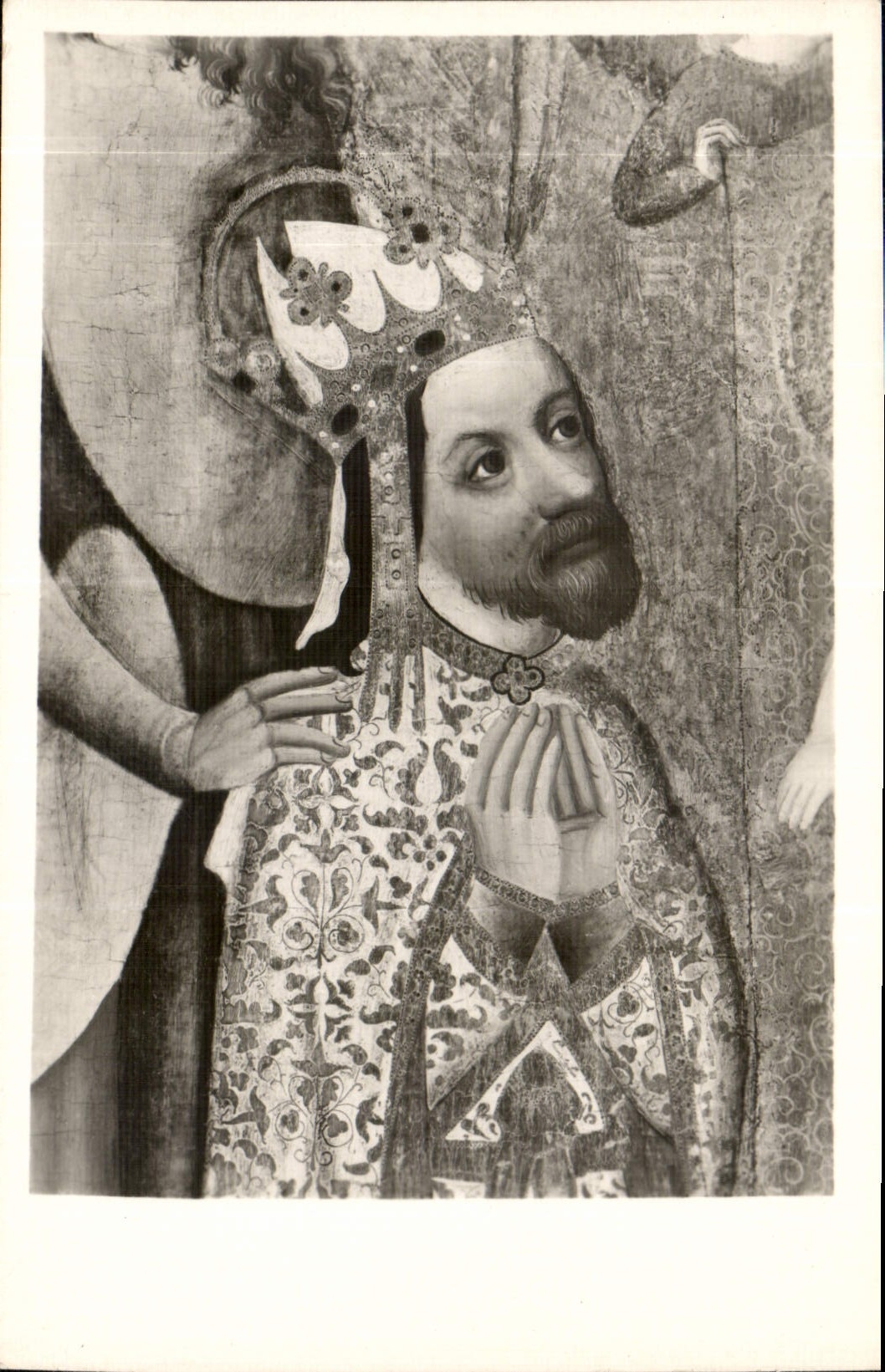 CPA Le Maitre tcheque Tableau Votif de Jan Ocko de Vlasim detail Charles IV apres 1370 Galerie Natio