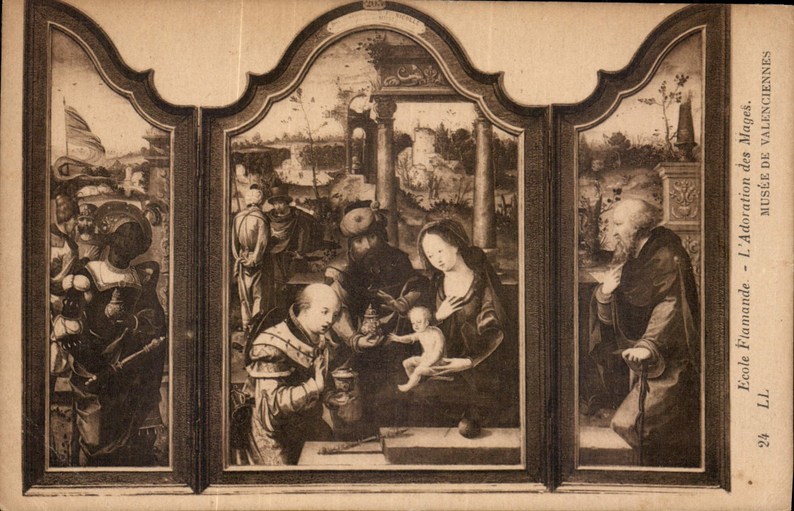 CPA Ecole Flamande l'Adoration des Mages Musee de Valenciennes 