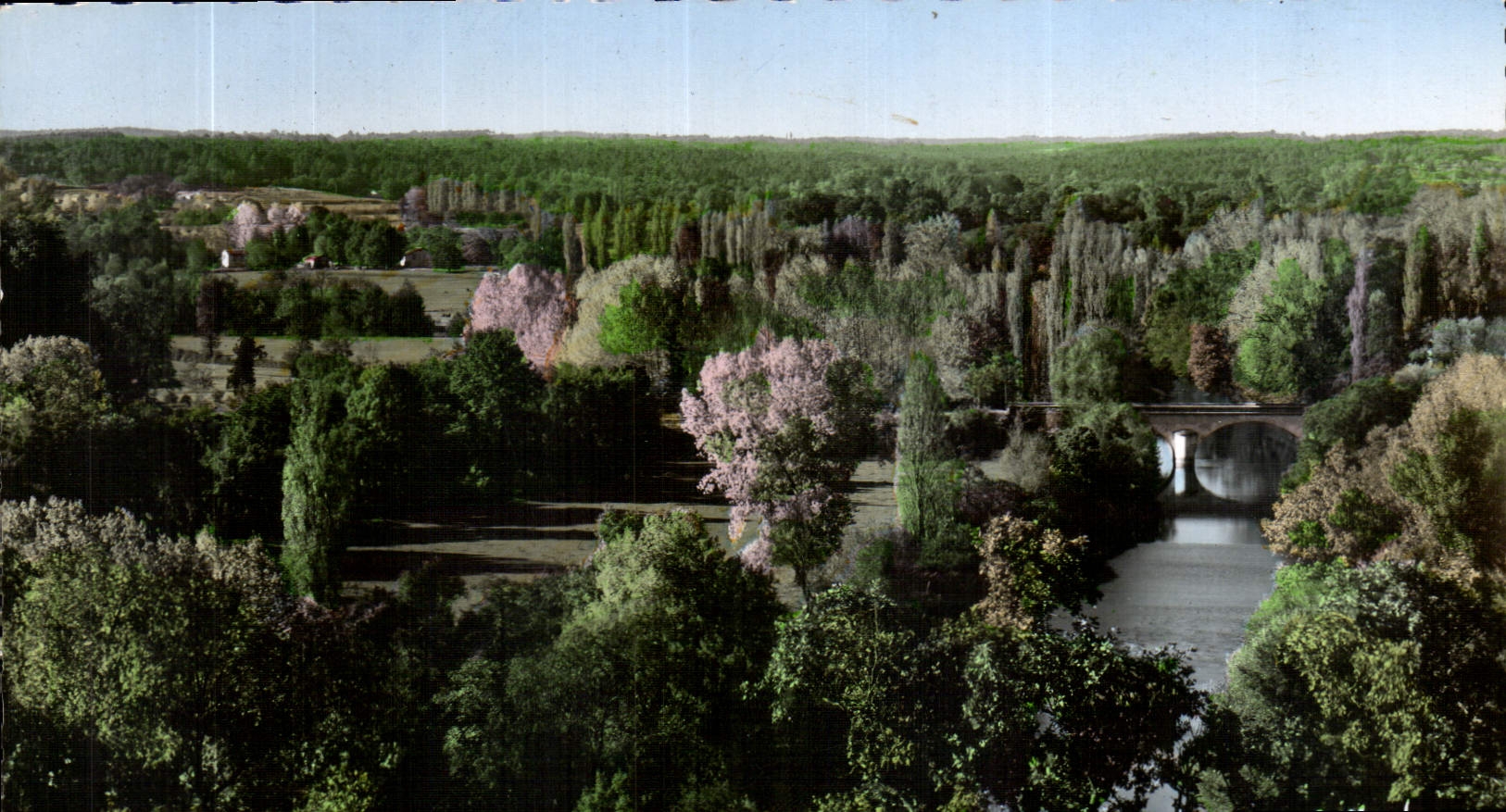 CPA Vallee de la dronne vue de la Terrasse de la roche Chalais