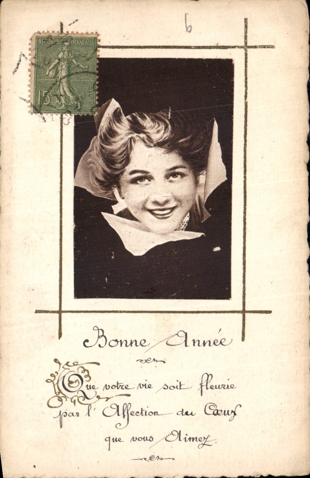 CPA Bonne Annee Femme