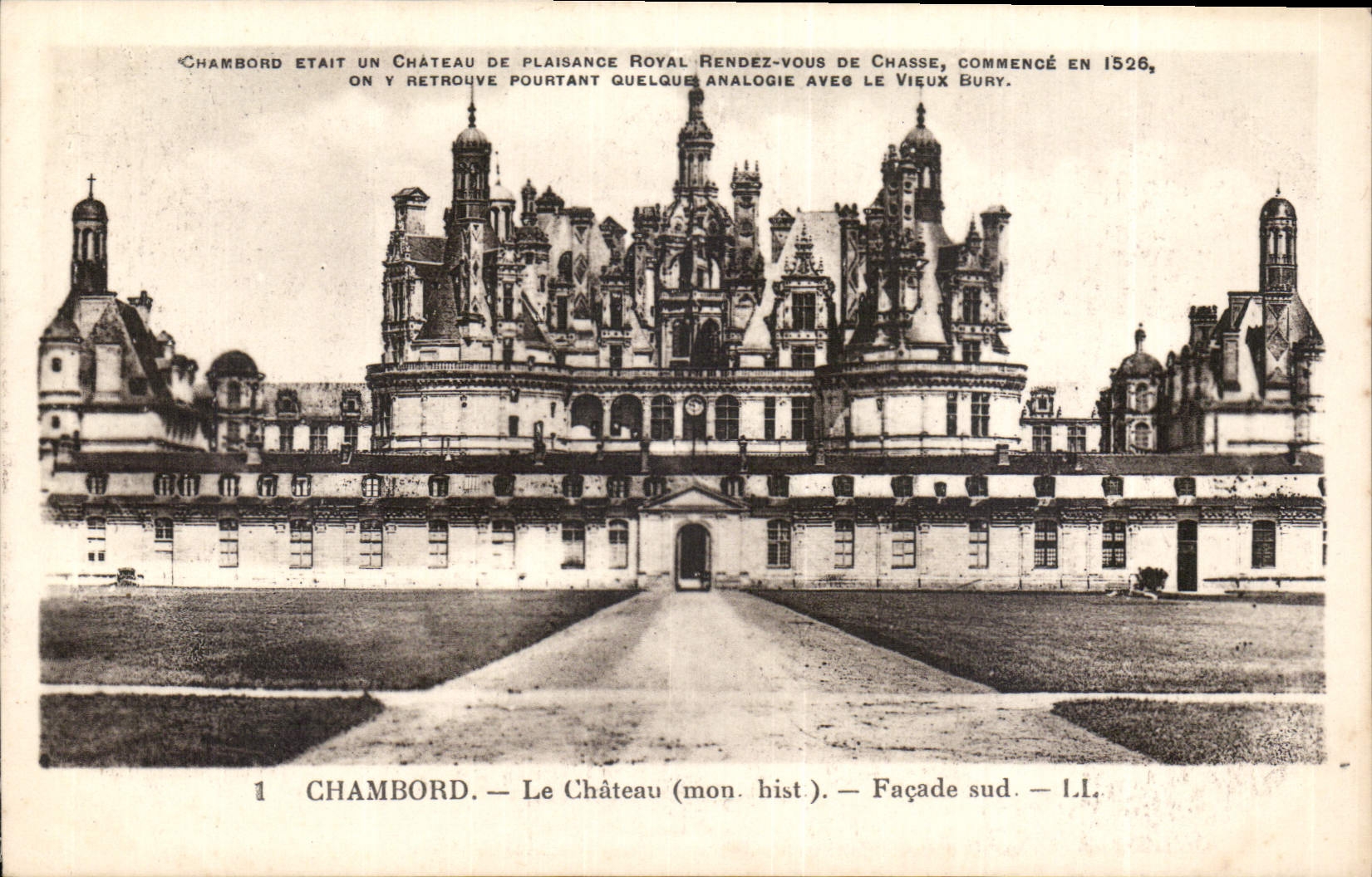 CPA Chambord le Chateau mon hist Facade Sud 