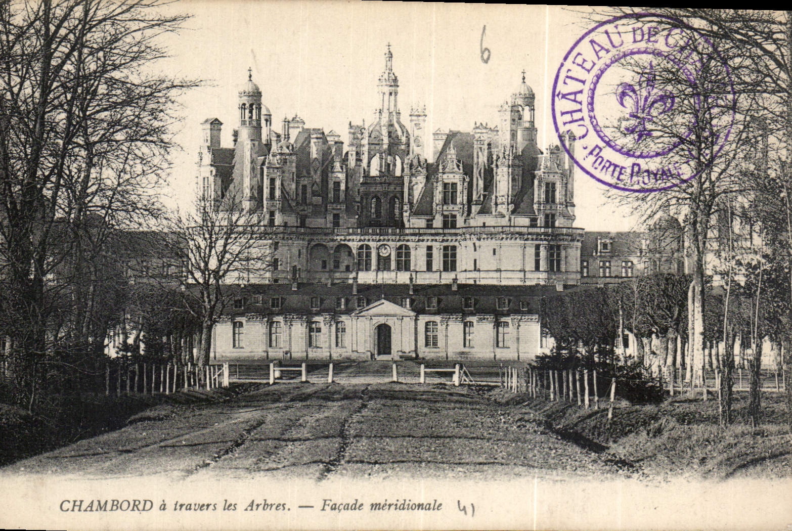 CPA Chambord a travers les Arbres Facade meridionale