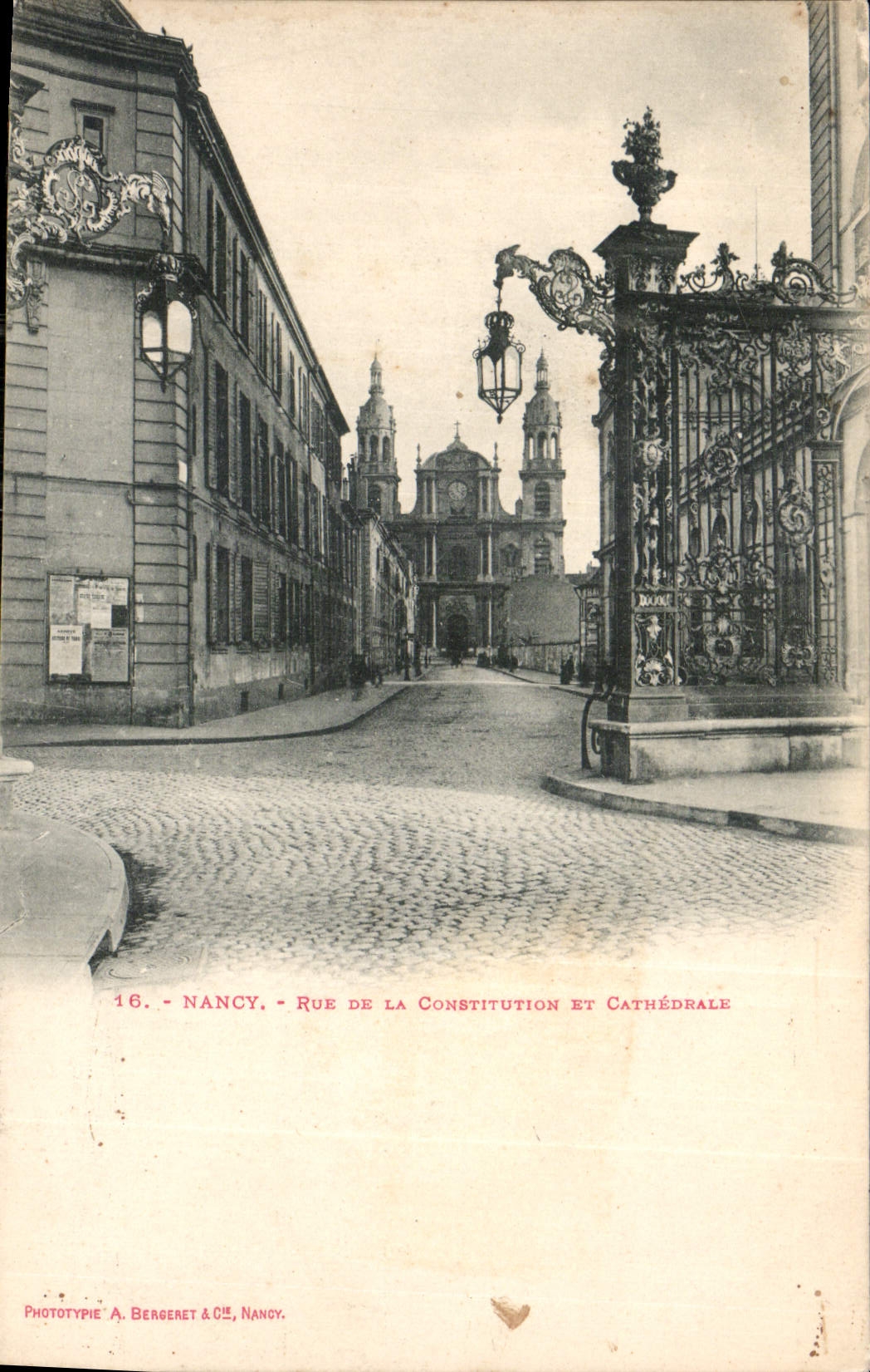 CPA Nancy rue de la Constitution et cathedrale 