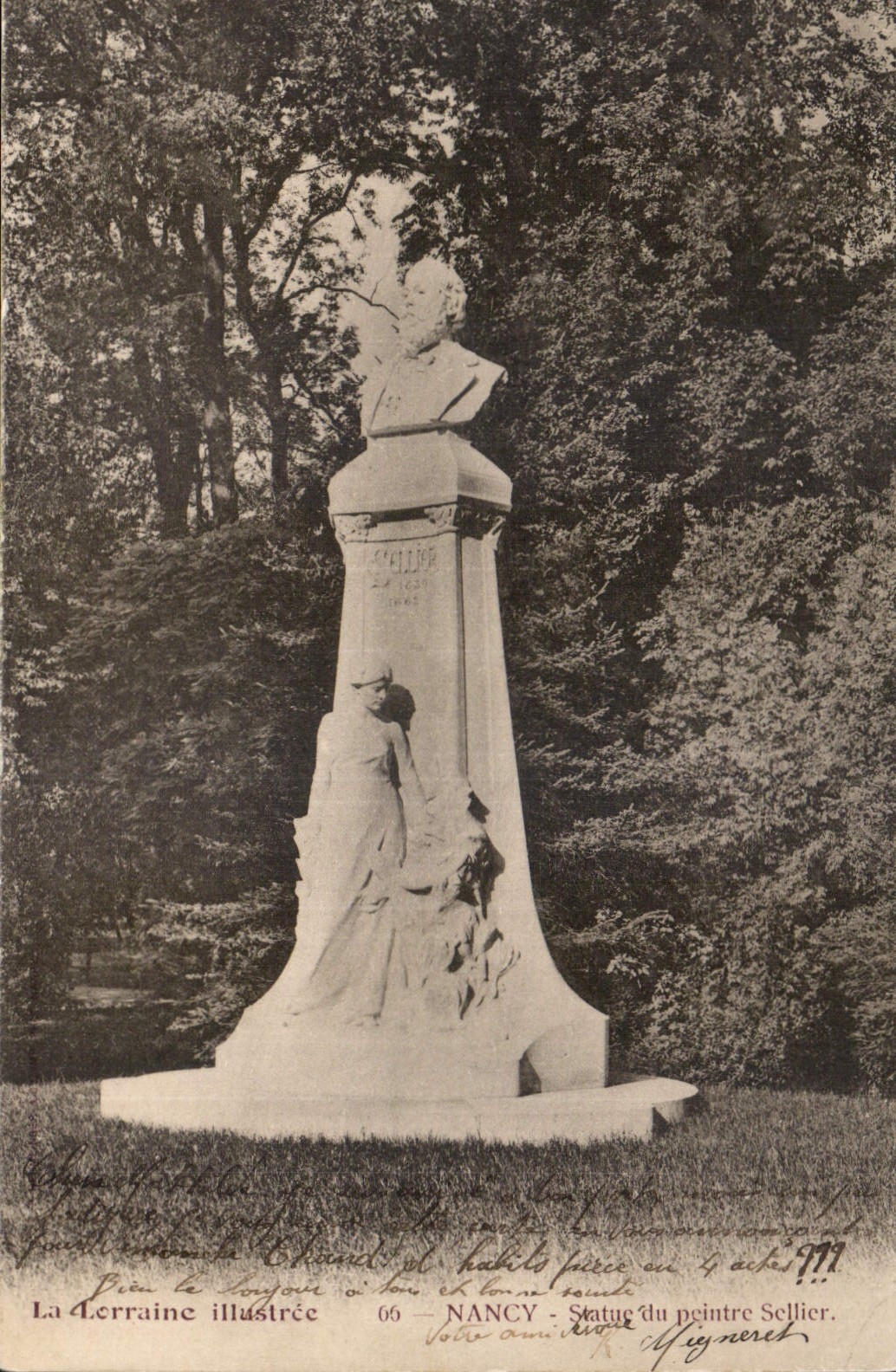 CPA La Lorraine Illustree Nancy Statue du Peintre Sellier 