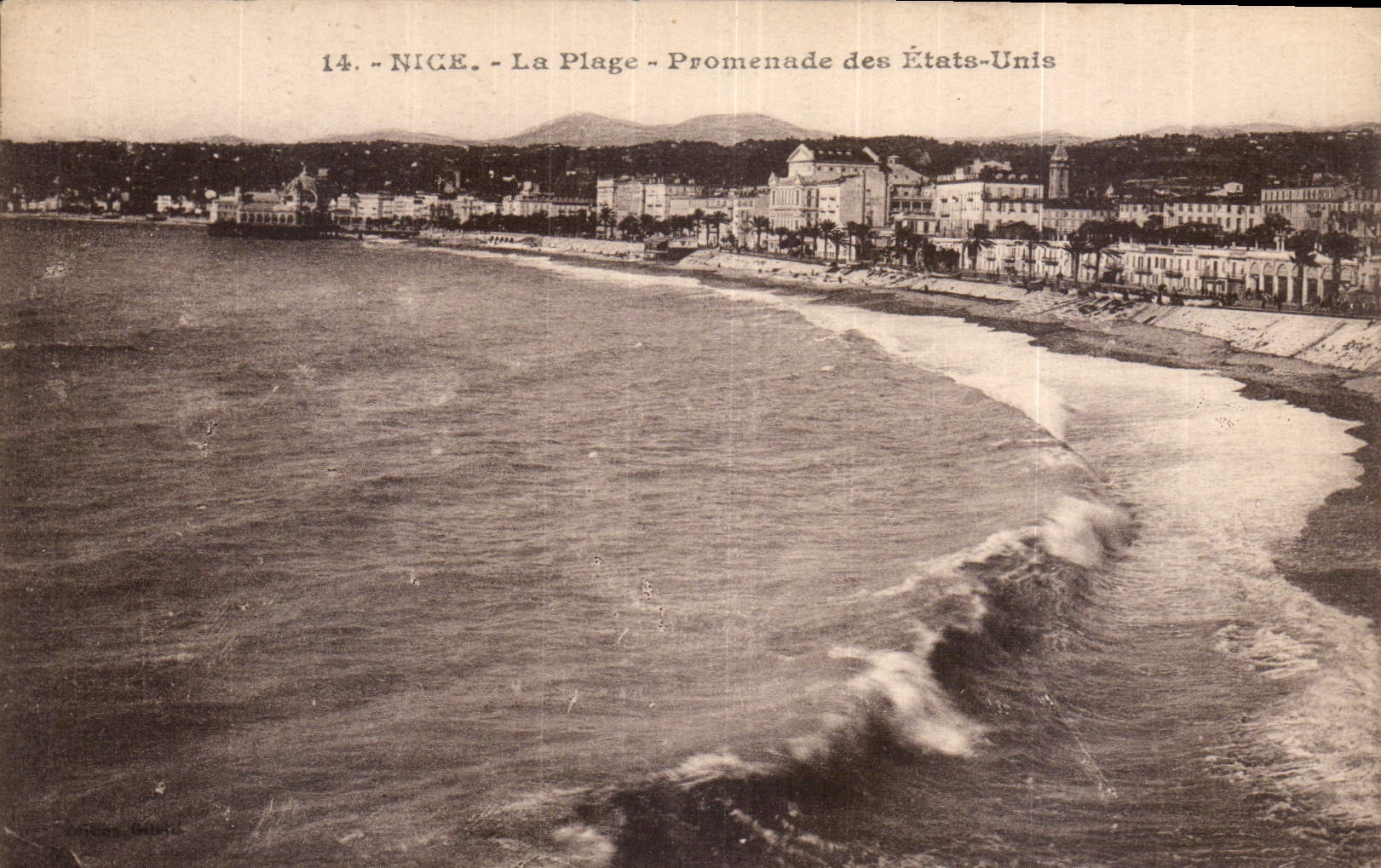 CPA Nice la Plage Promenade des Etats Unis