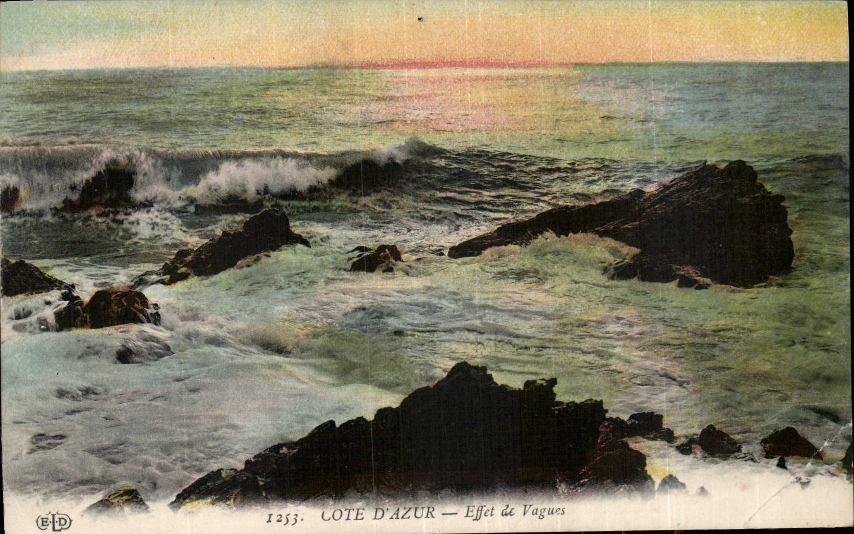 CPA Cote d'Azur Effet de Vagues 