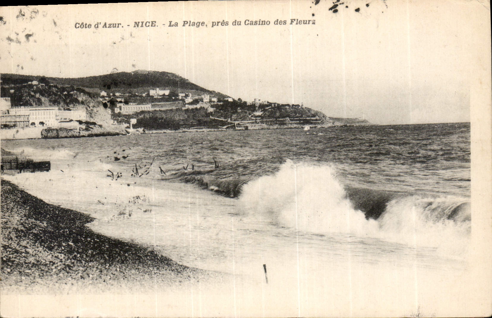 CPA Cote d'Azur la Plage pres du Casino des Fleurs