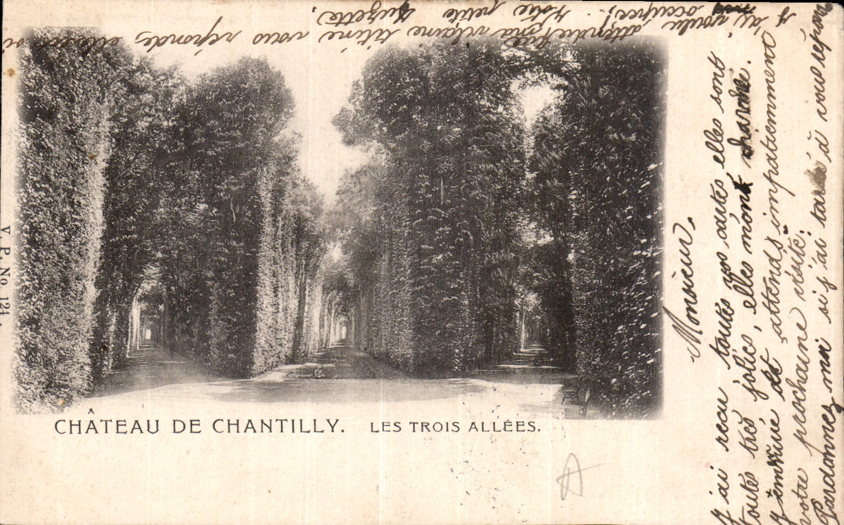 CPA Chateau de Chantilly les trois allees 