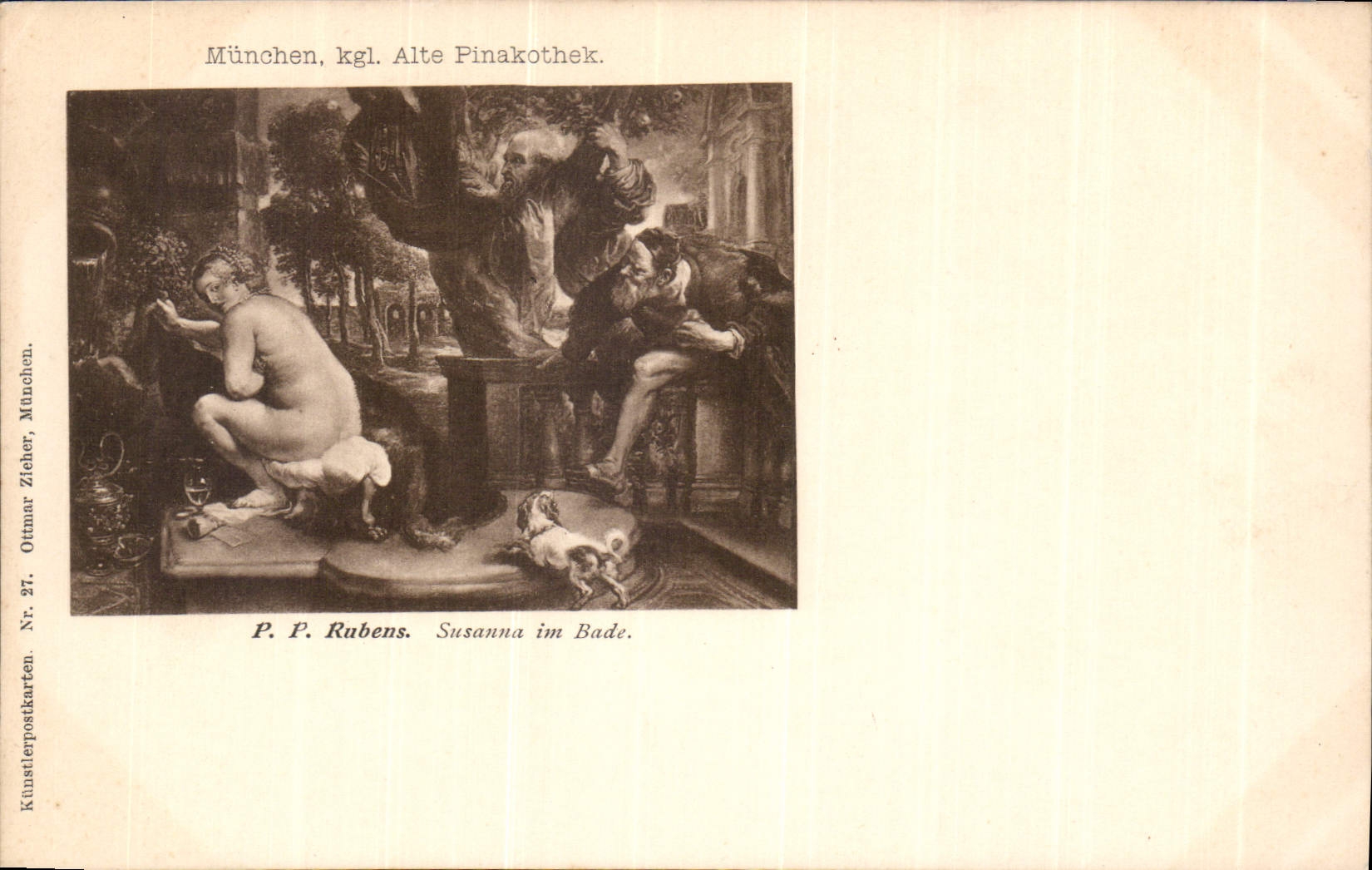 CPA Munchen Susanne im Bade Rubens
