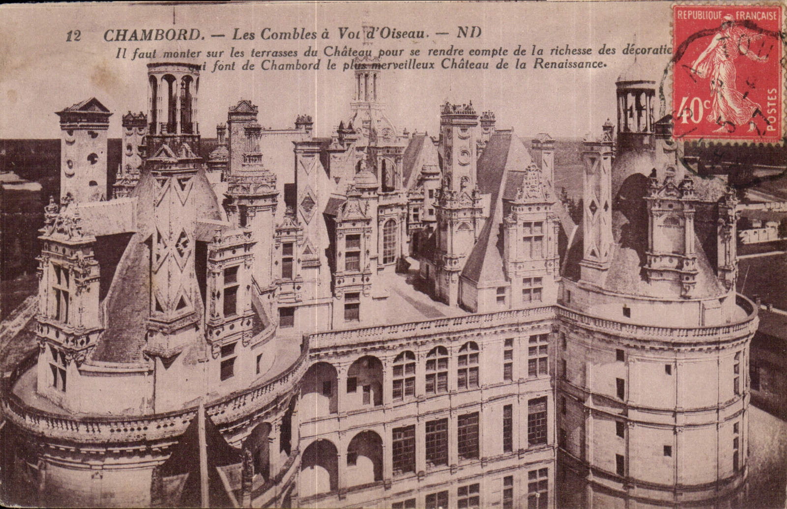 CPA Chambord les Combles a Vol d'Oiseau