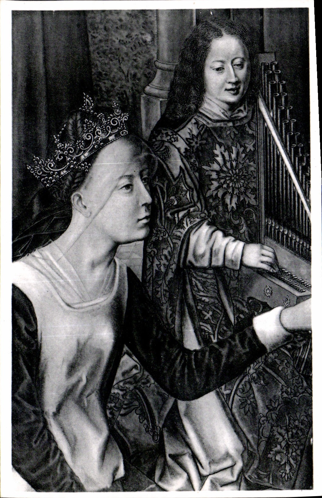 CPA Mariage mystique de Sainte Catherine detail du triptyque Sainte Catherine et un ange Bruges hopi