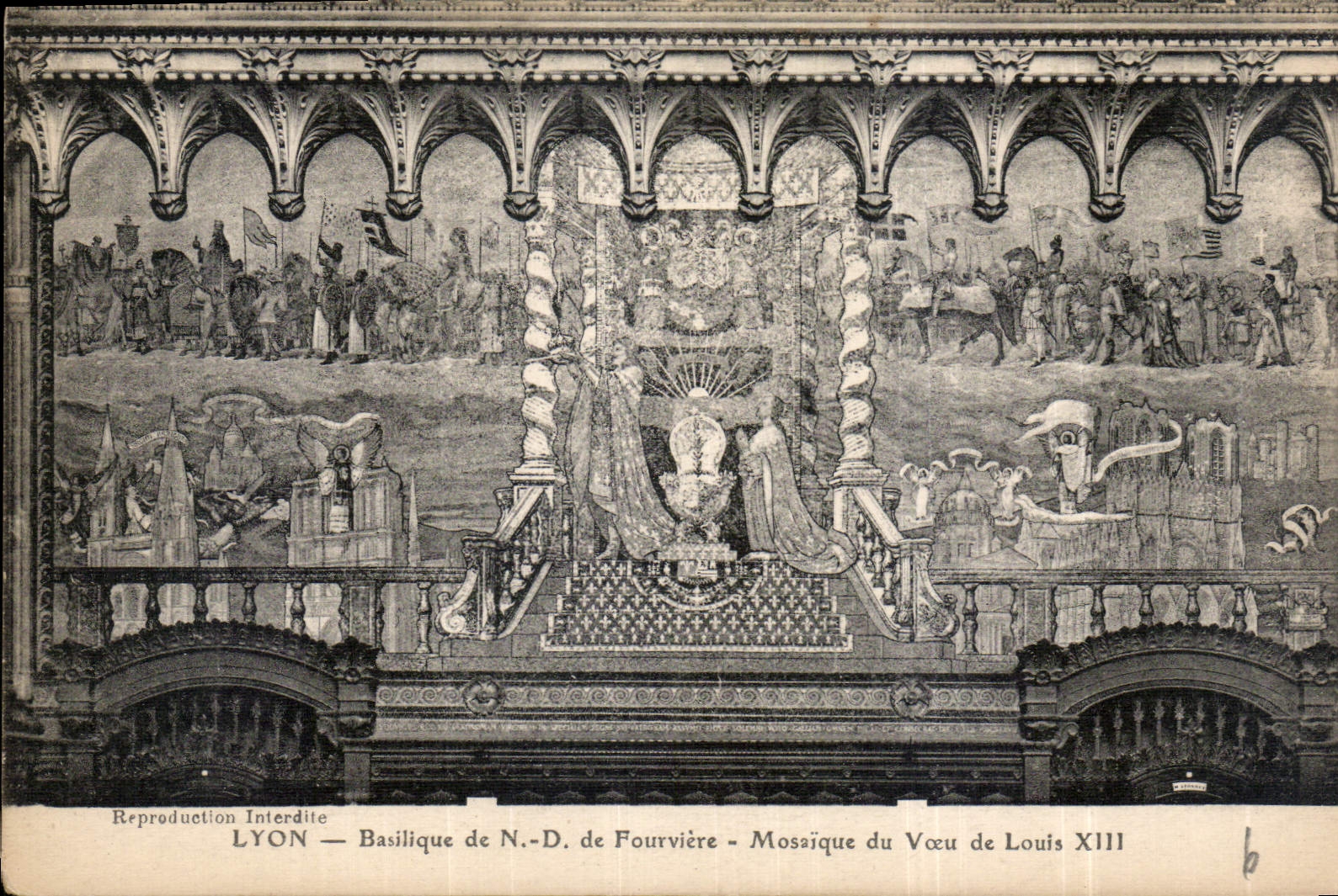CPA Lyon Basilique de N D de Fourviere mosaique du Voeu de Louis XIII 