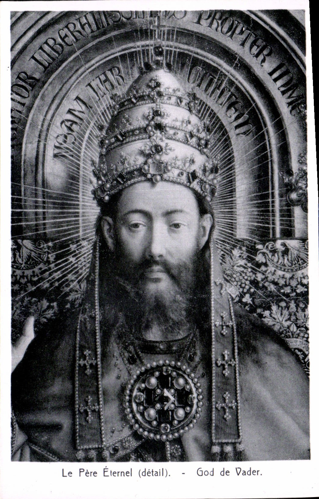 CPA Le Pere Etrnel detail Cathedrale Saint Bavon l'Agneau Mystique par Hubert et Jean Van Eyck 