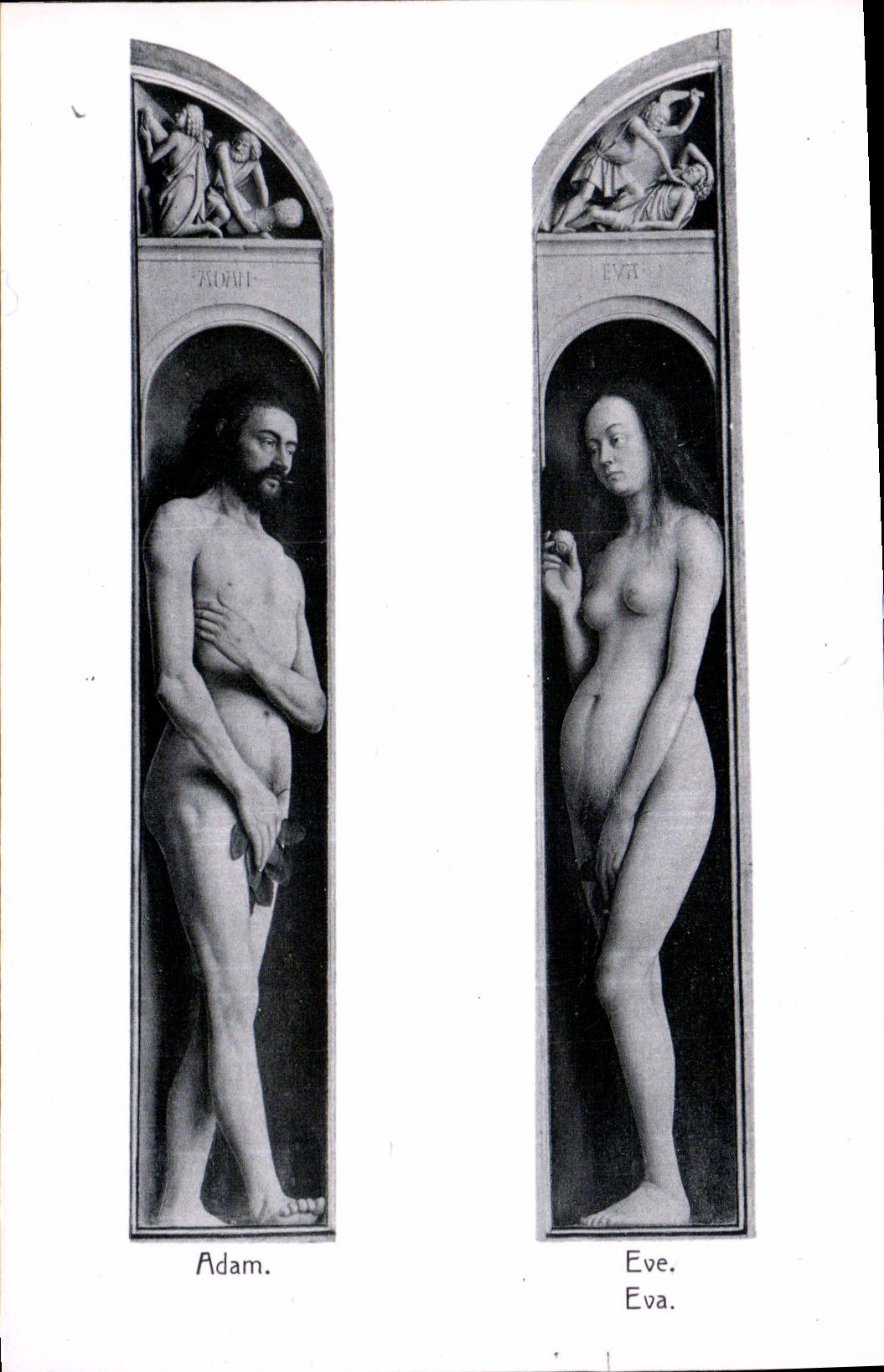 CPA Adam Eve Cathedrale Saint Bavon l'Agneau Mystique par Hubert et Jean Van Eyck 