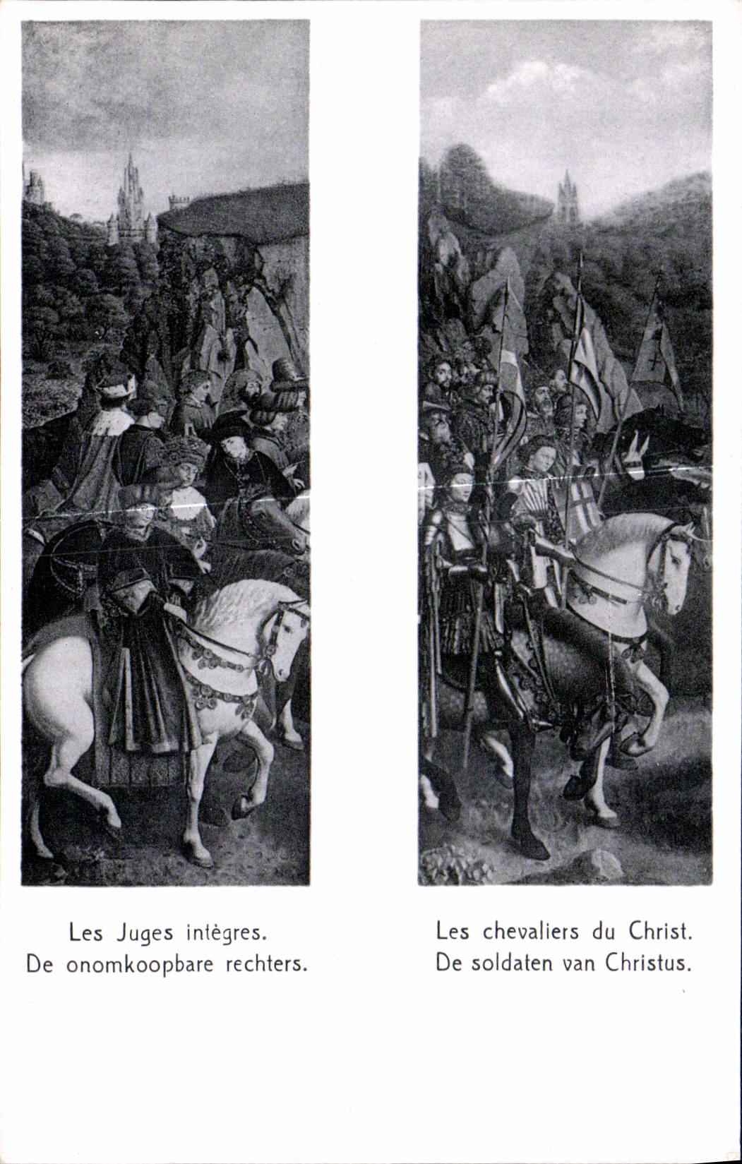 CPA Les chevaliers du Christ Cathedrale Saint Bavon l'Agneau Mystique par Hubert et Jean Van Eyck 