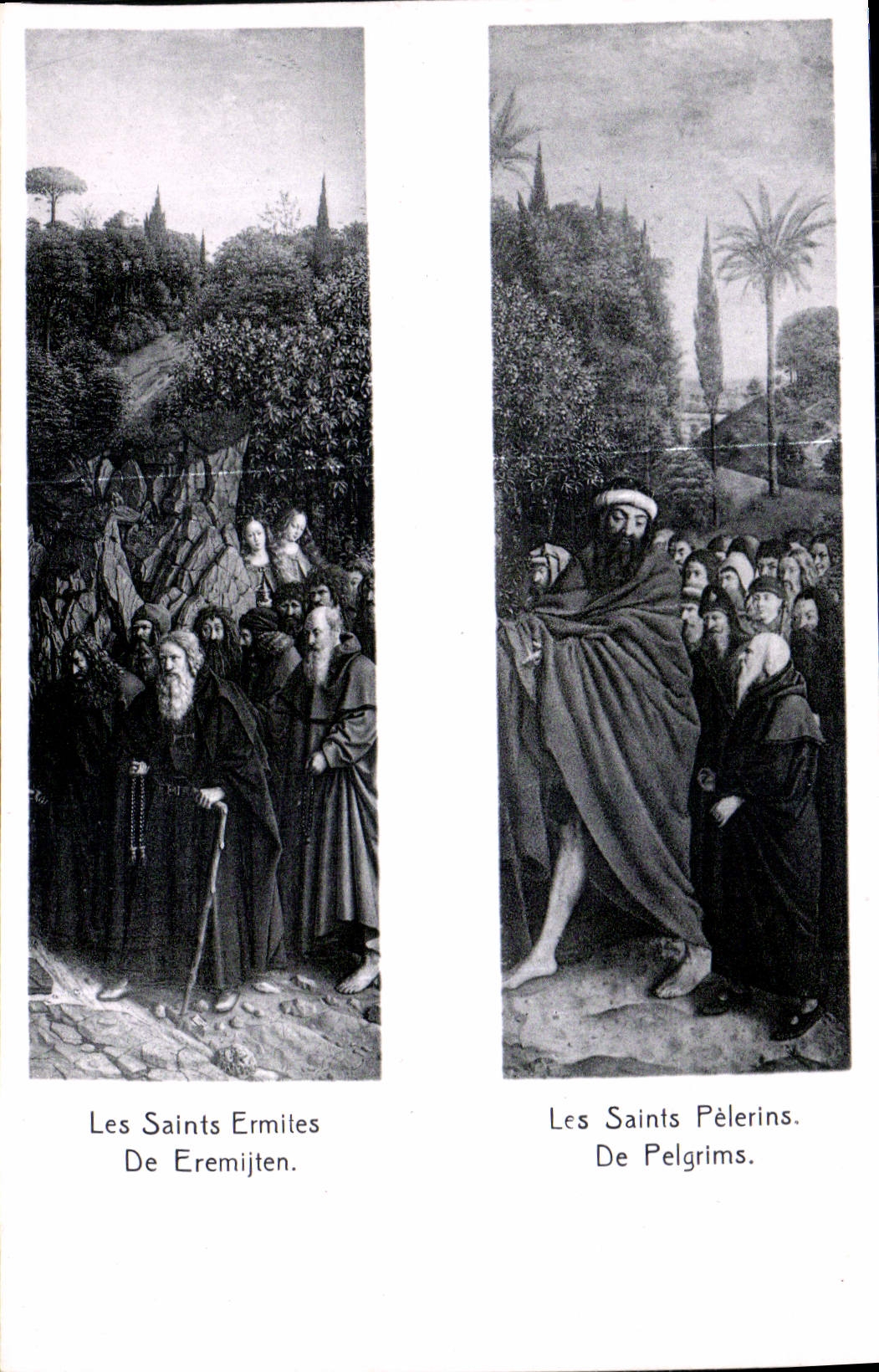 CPA Les Saints Ermites les Saints Pelerins Cathedrale Saint Bavon l'Agneau Mystique par Hubert et Je