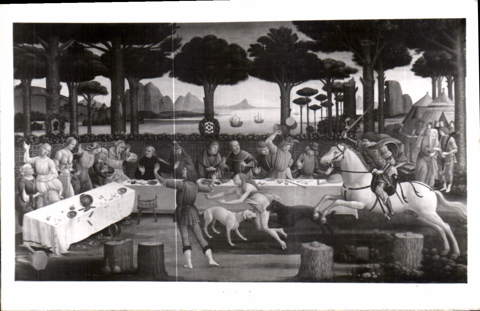 CPA Boticelli la Histor a de Nastagio 