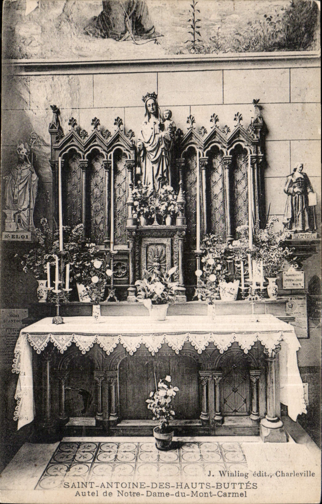 CPA Saint Antoine des Hauts Buttes Autel de Notre Dame du Mont Carmel 