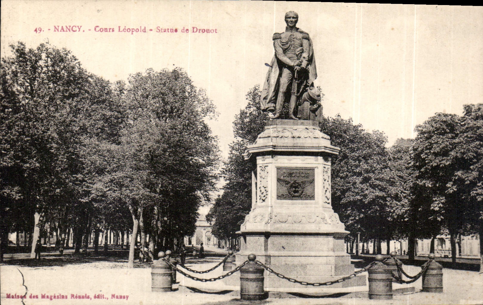 CPA Nancy Cours Leopold Statue de Drouot 