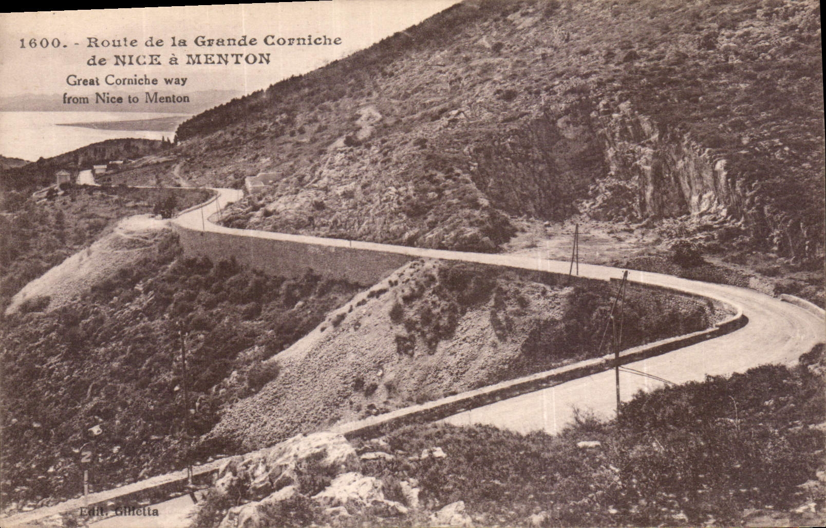 CPA Route de la Grande Corniche de Nice a Menton