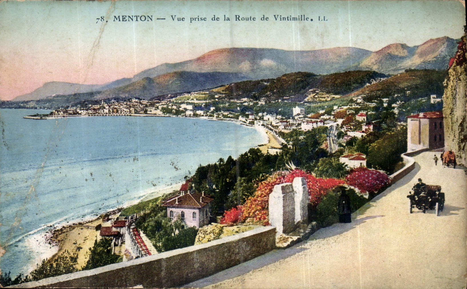 CPA Menton vue prise de la Route de Vintimille