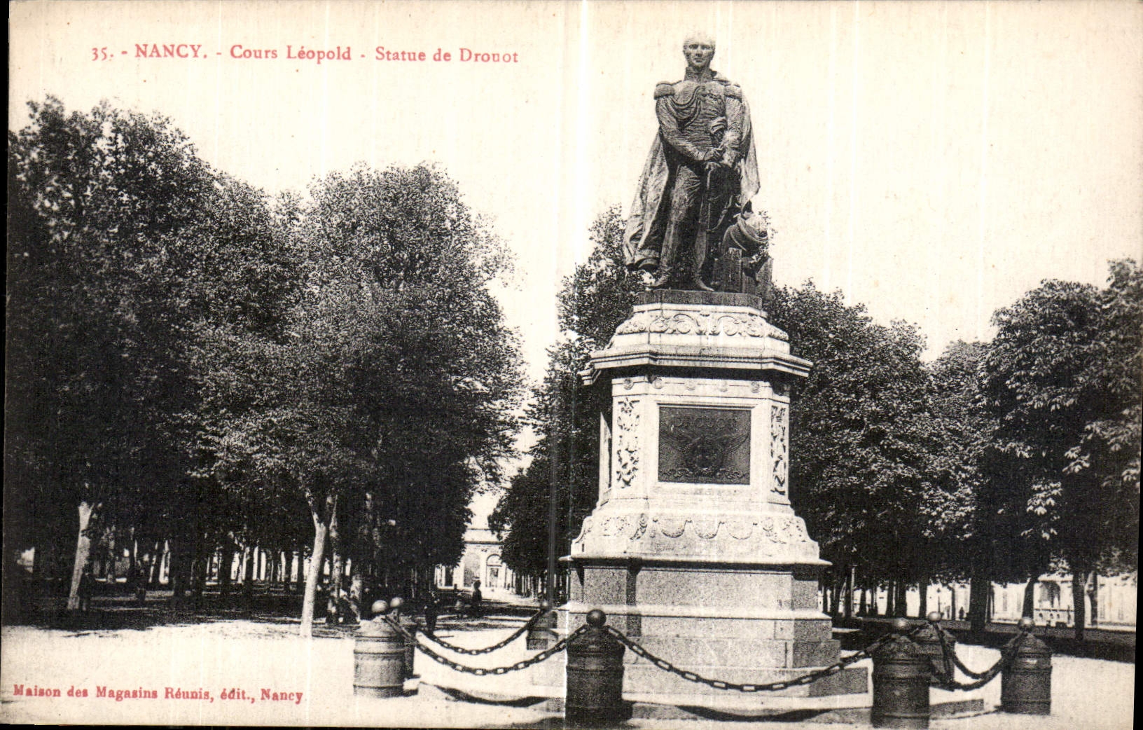 CPA Nancy Cours Leopold Statue de Drouot 