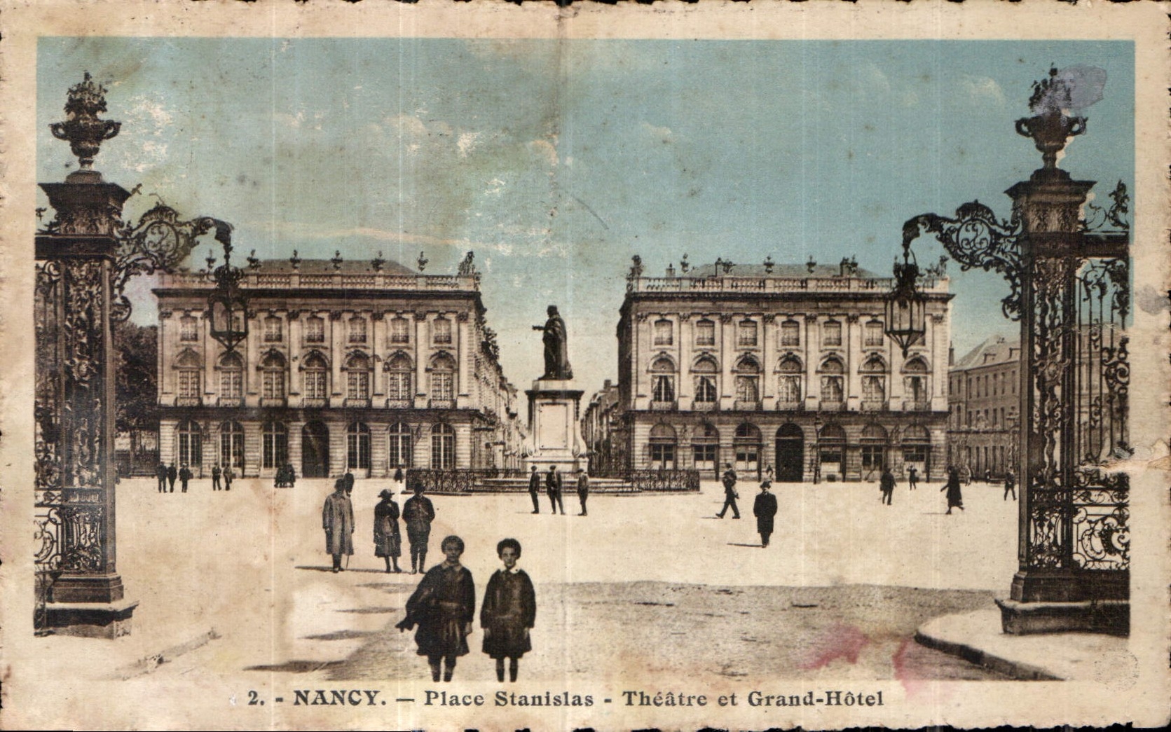 CPA Nancy Place Stanislas Theatre et Grand Hotel 