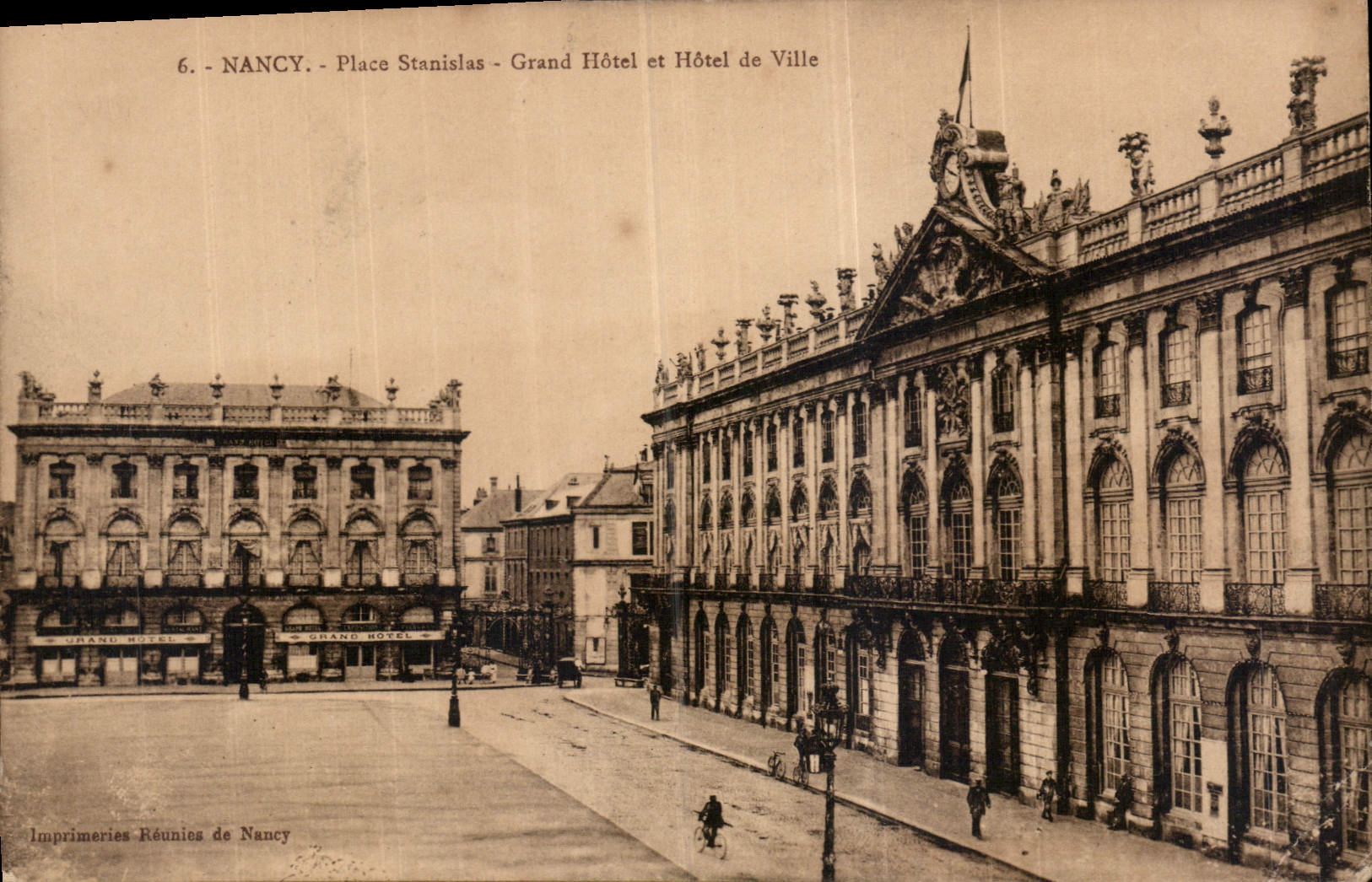 CPA Nancy Place Stanislas Grand Hotel et Hotel de Ville 